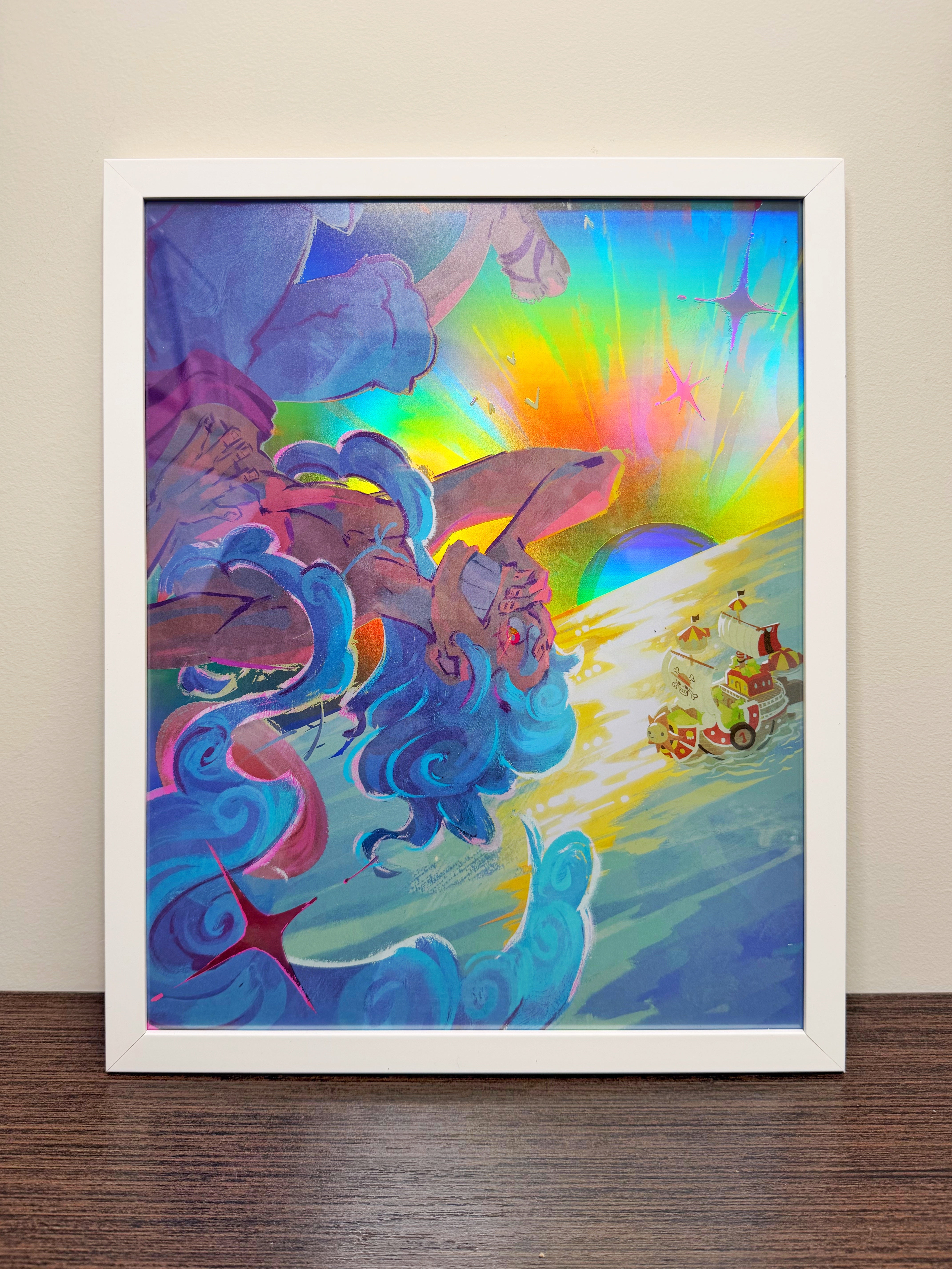 Luffy “Sunset” LIMITED EDITION Holofoil Textured Gallery Print (Art by Rachel Elese)