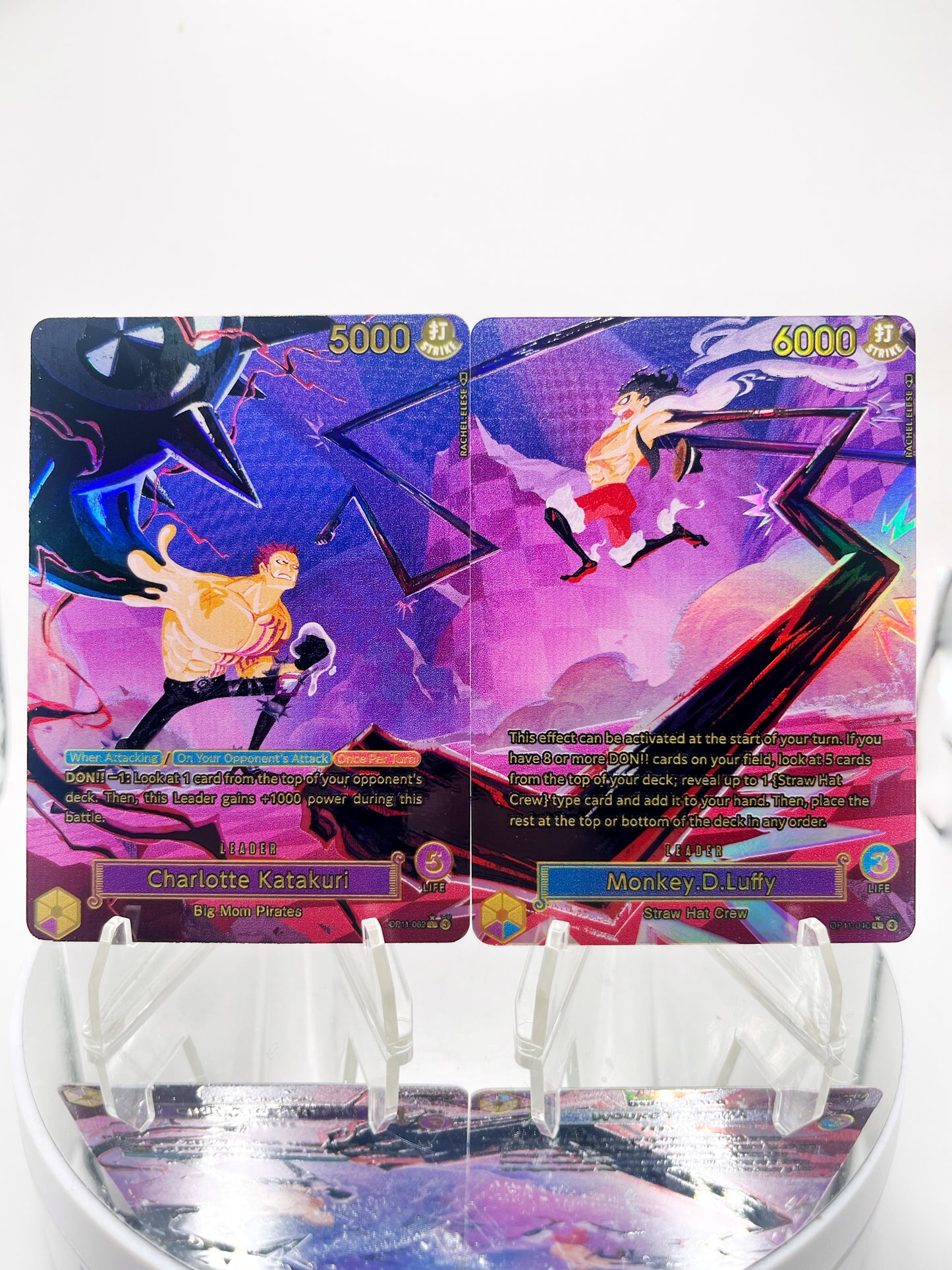 OP11 Luffy & Katakuri “Mirro-World” BUNDLE Full Art (Artist: Rachel Elese)
