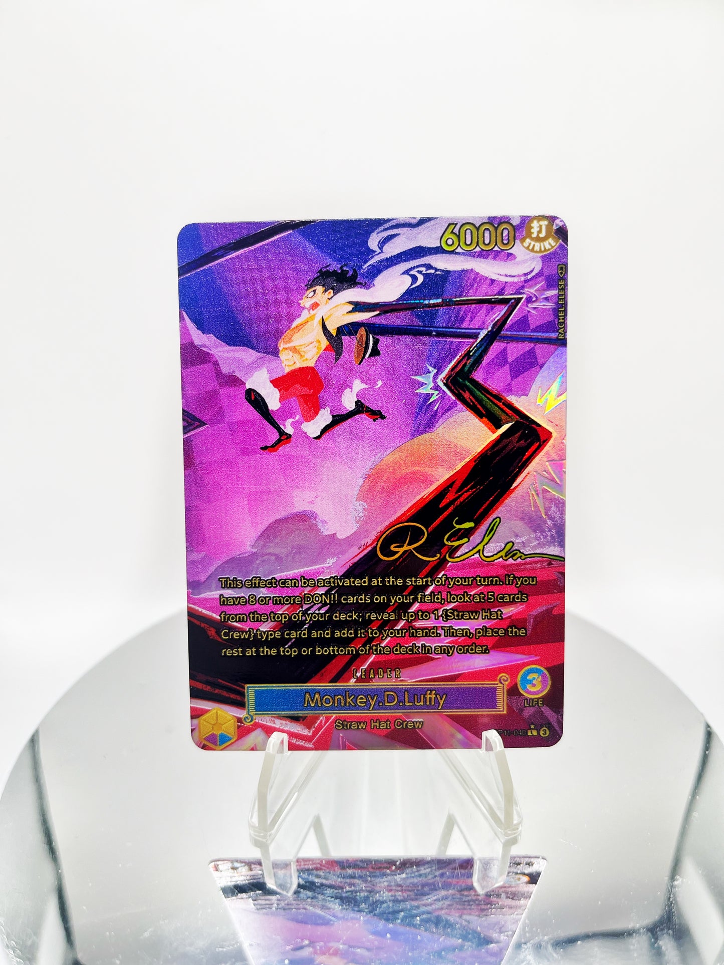 OP11 Luffy “Mirro-World” SIGNATURE Full Art (Artist: Rachel Elese)