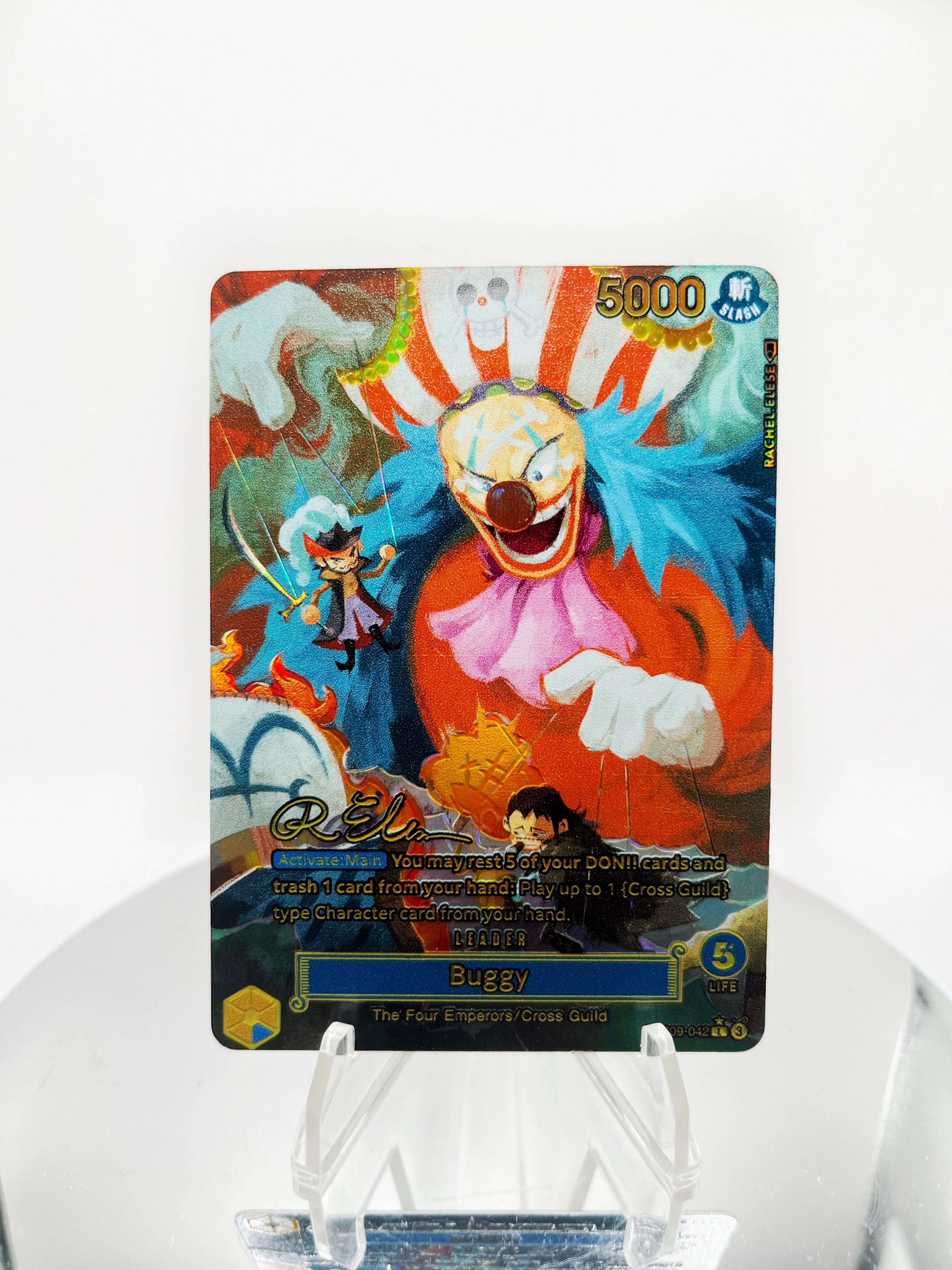 OP09 Buggy "Puppet Master" SIGNATURE Full Art (Artist: Rachel Elese)