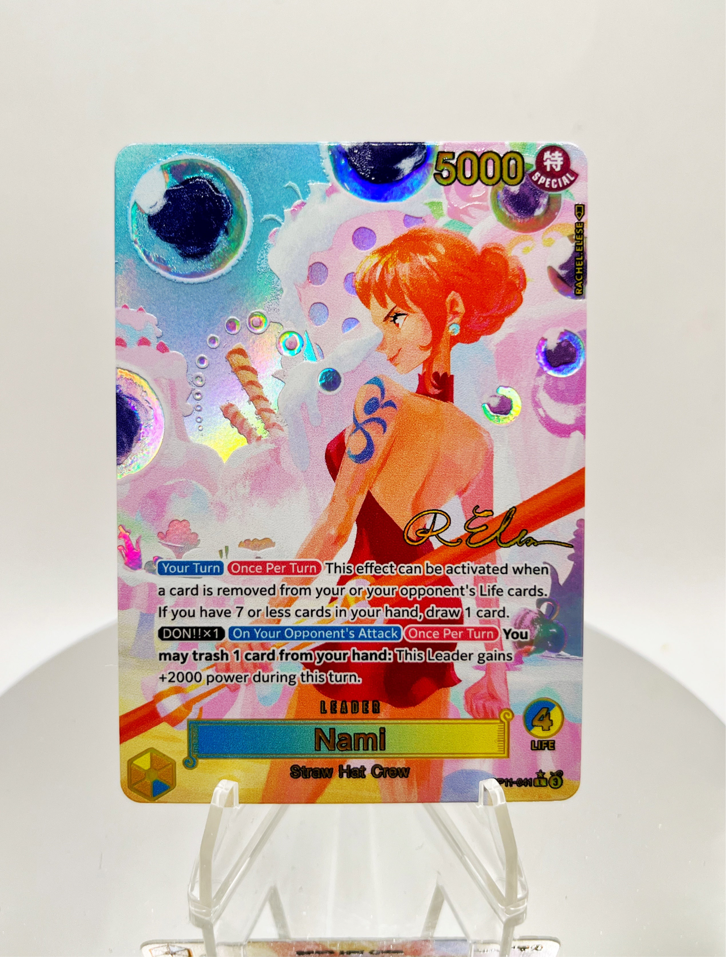 OP11 Nami “Whole Cake” SIGNATURE Full Art (Artist: Rachel Elese)