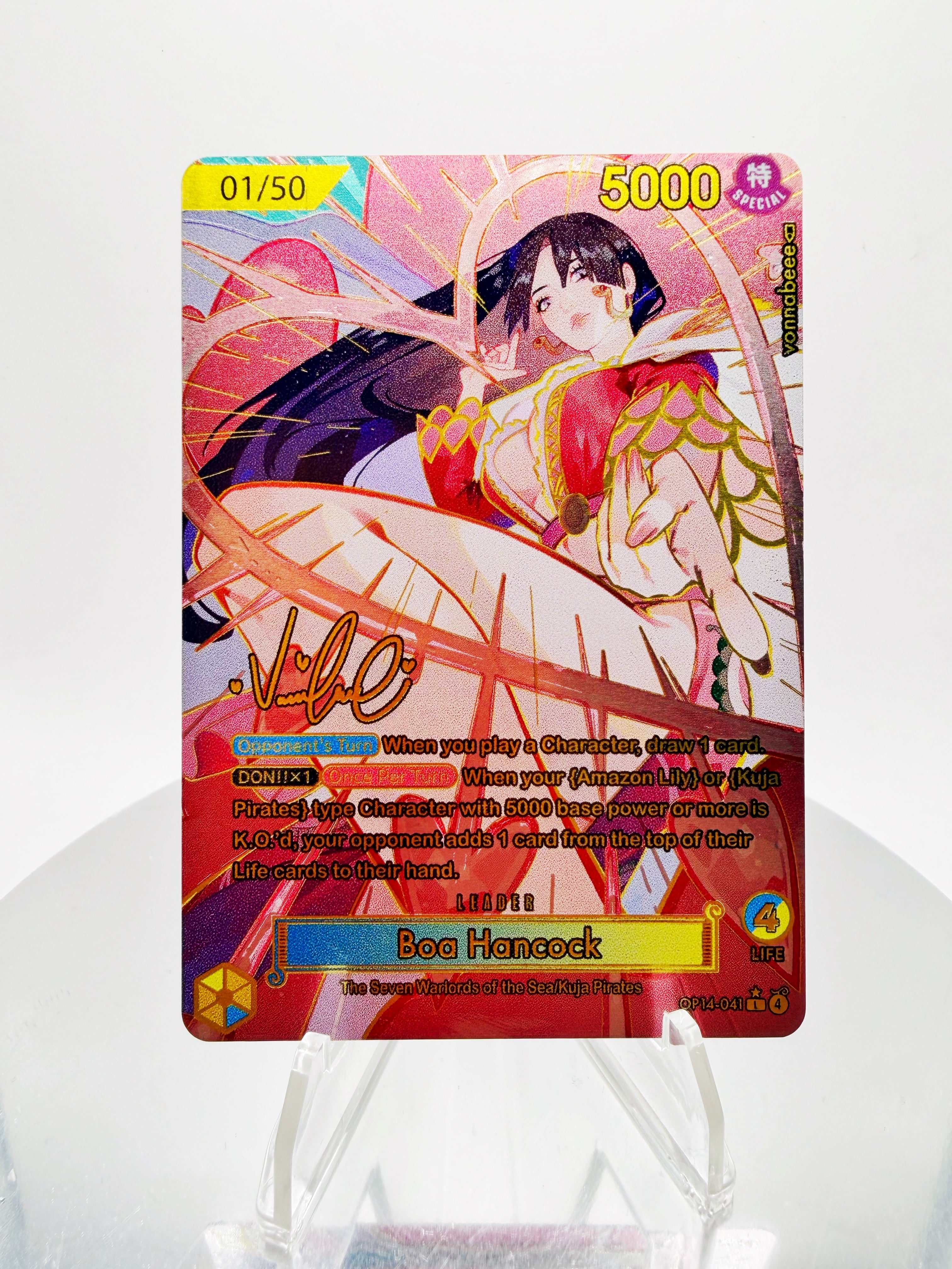 [SERIAL GOLD METAL CARD] OP14 Boa Hancock (Art by Vonnabeee)