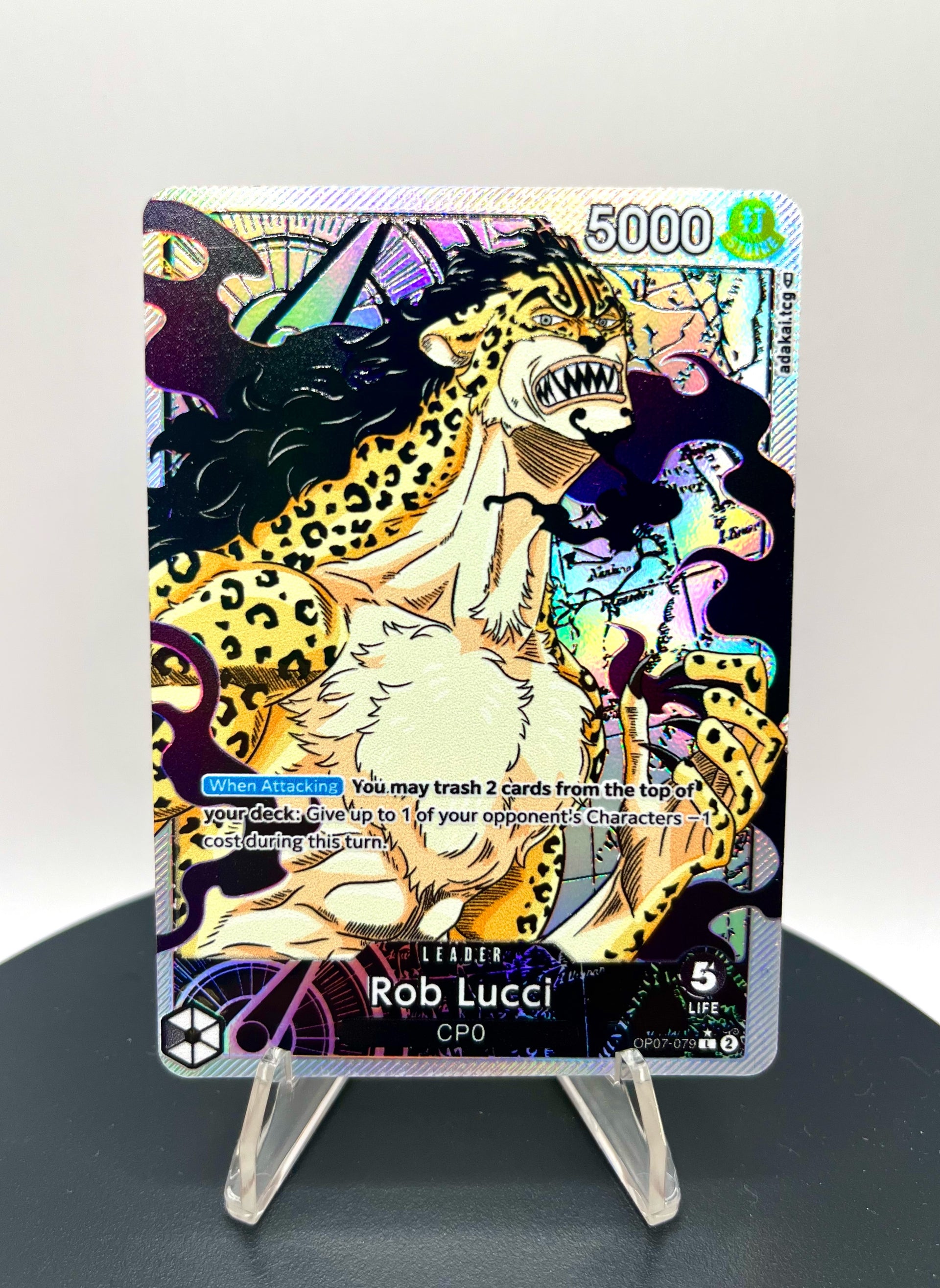 lucci deck one piece tcg OP07 Rob Lucci (Awakened Form) Custom Art