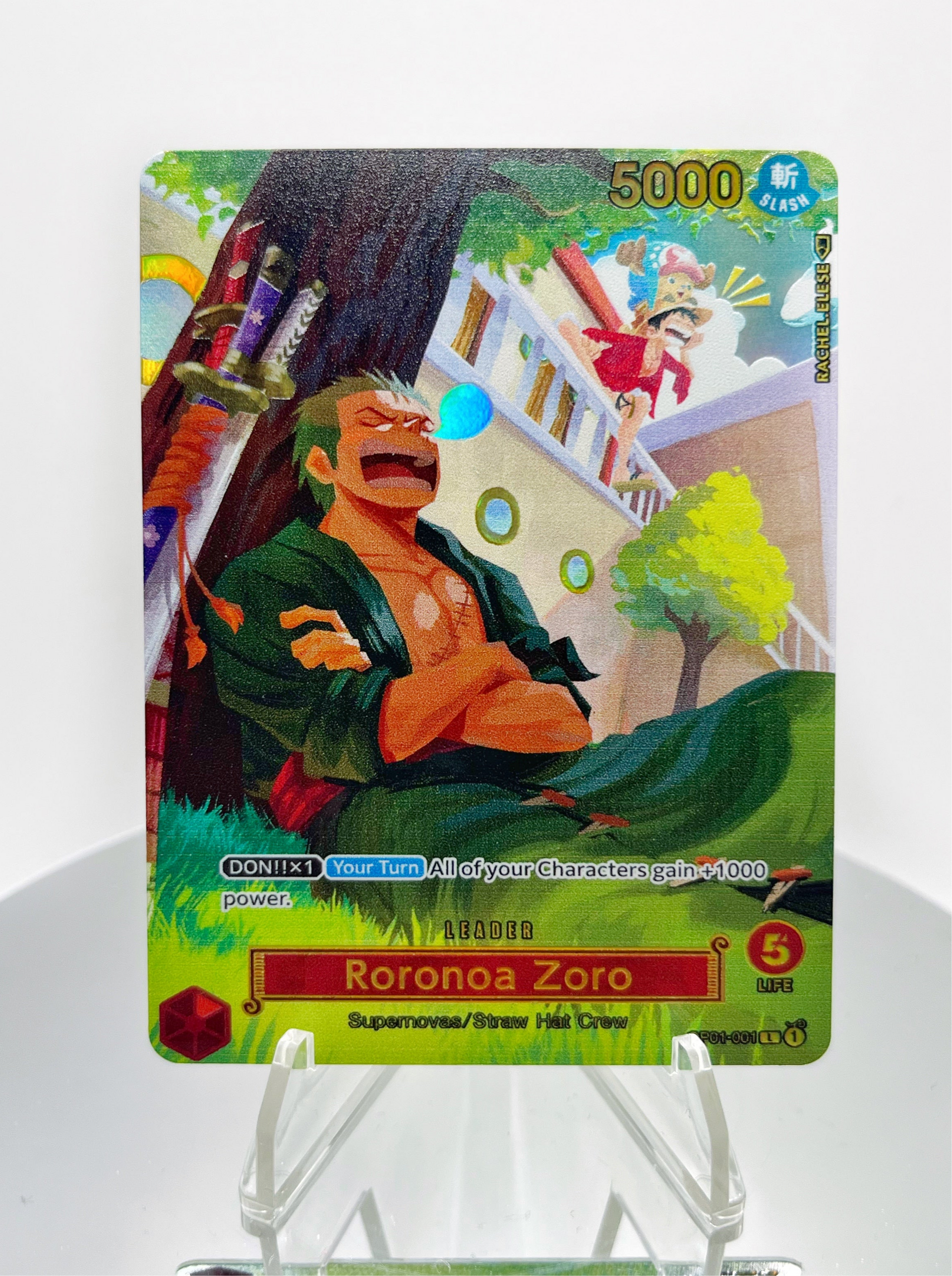 OP01 Zoro “Nap Time” (Artist: Rachel Elese) Custom Art