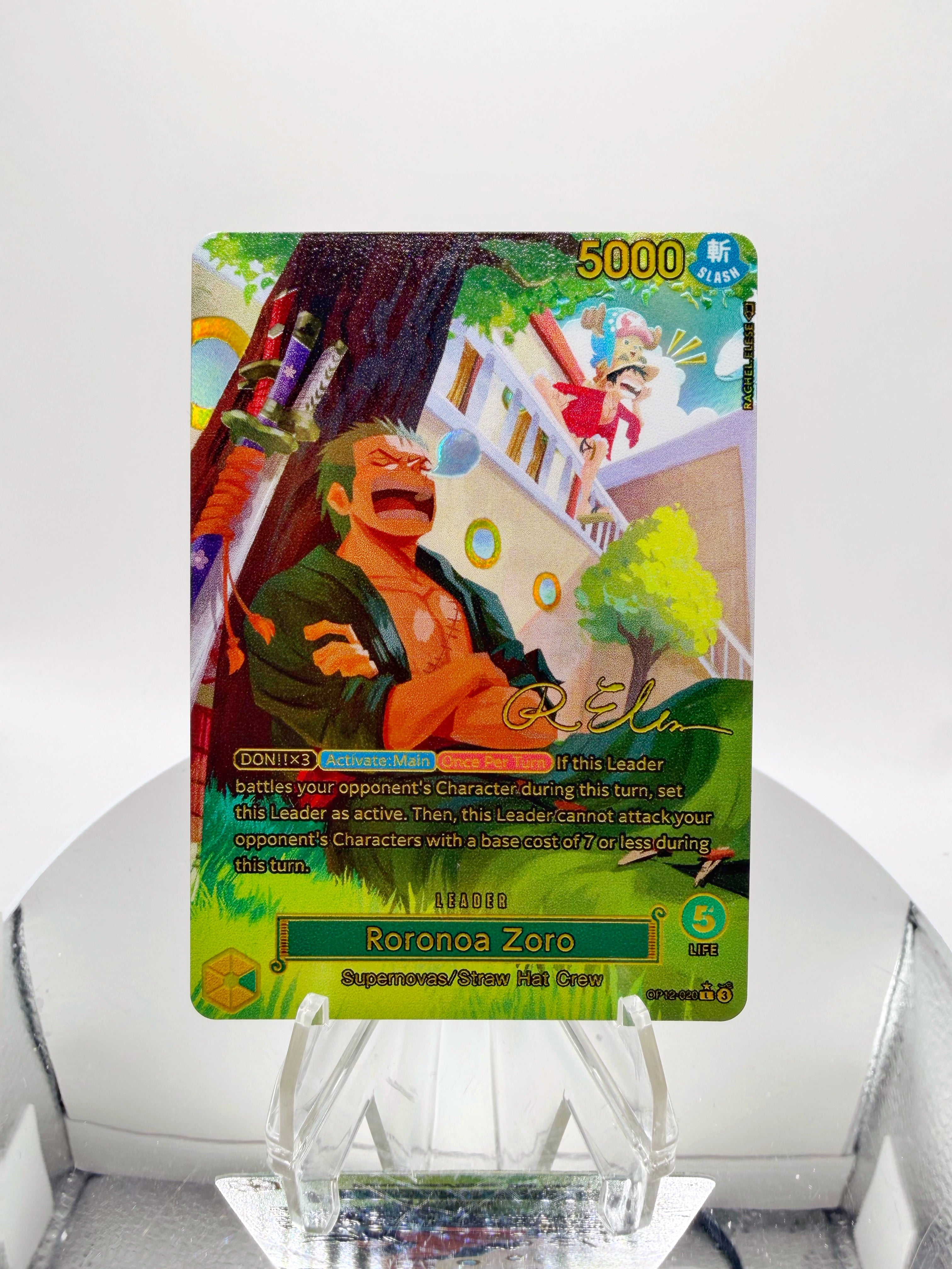 OP12 Roronoa Zoro “Naptime” SIGNATURE (Artist: Rachel Elese) One Piece Card Game