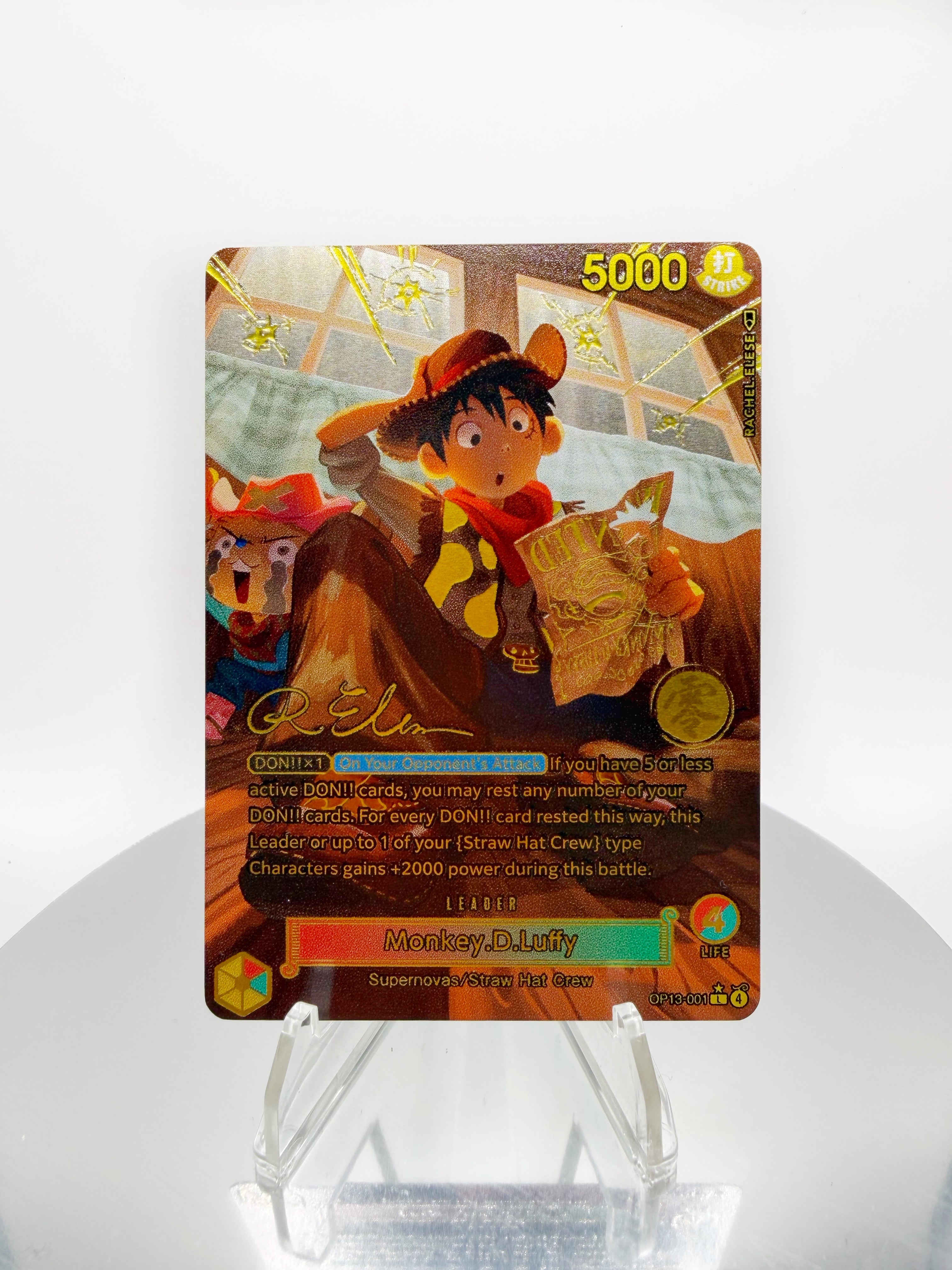 [SERIAL KANJI METAL CARD] OP13 Monkey D. Luffy “Wild West” SIGNATURE (Artist: Rachel Elese)