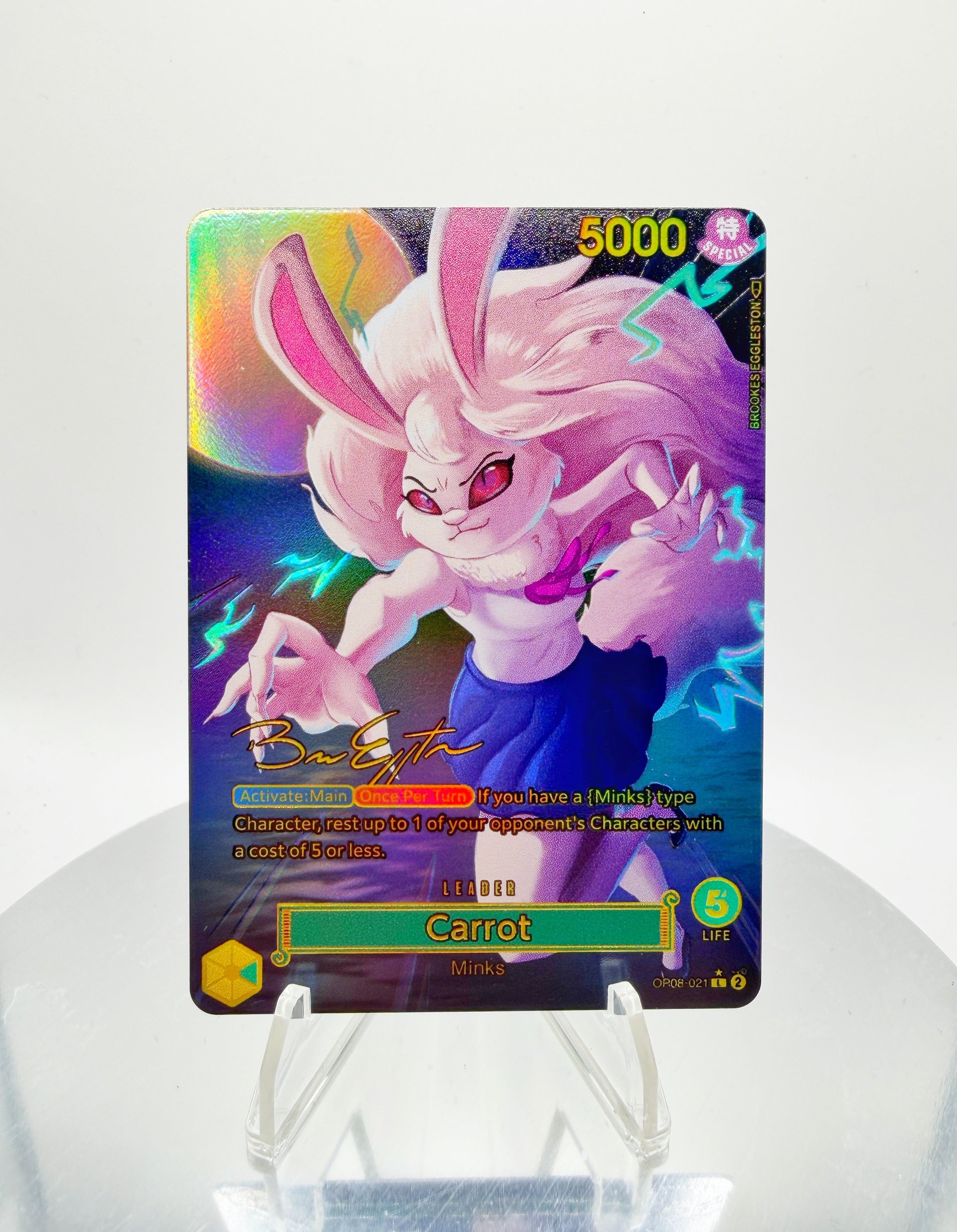 OP08 Carrot “Sulong Moon” SIGNATURE (Artist: Brookes Eggleston) One Piece Card Game