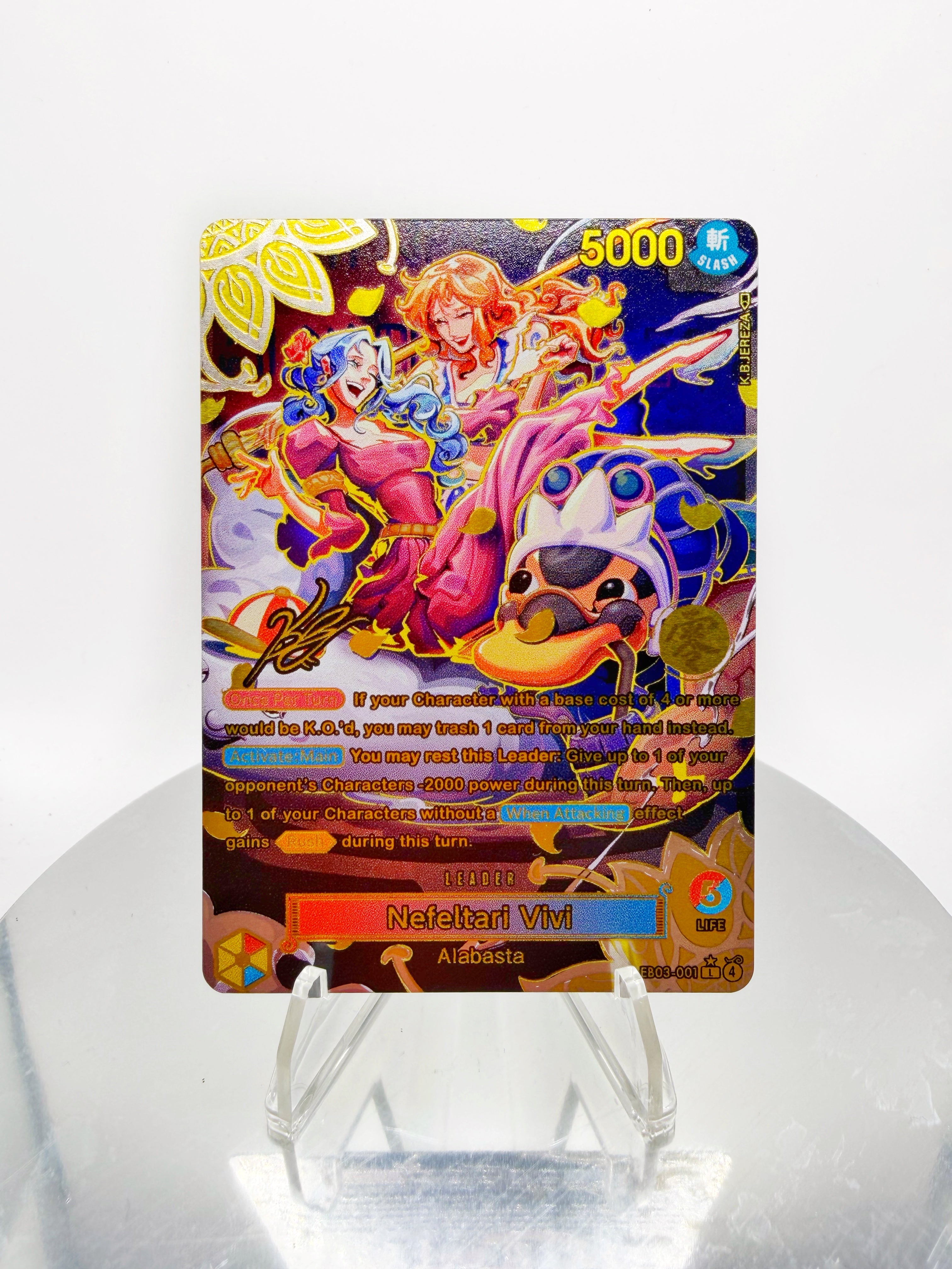 [KANJI GOLD METAL] EB03 Nefeltari Vivi “Goddess Throne” SIGNATURE (Artist: KB Jereza) One Piece Card Game