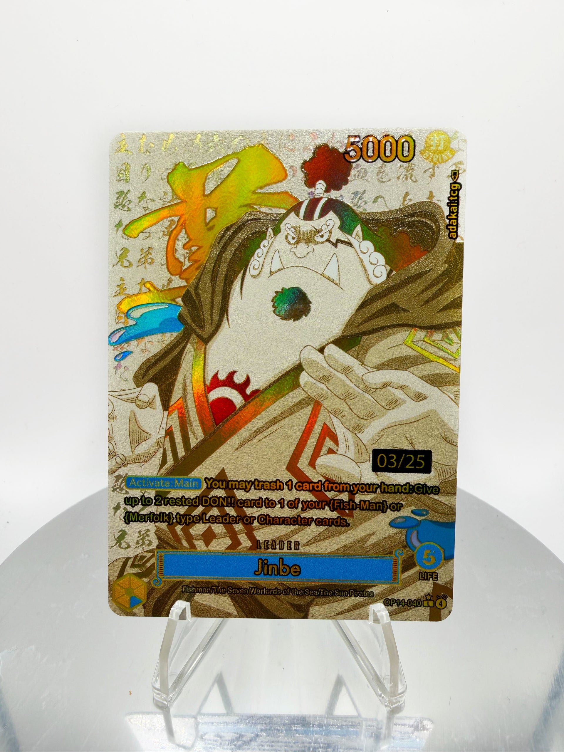 OP14 Jinbe “PRIDE” Divine Gold (Seven Sins Collection) Custom Art