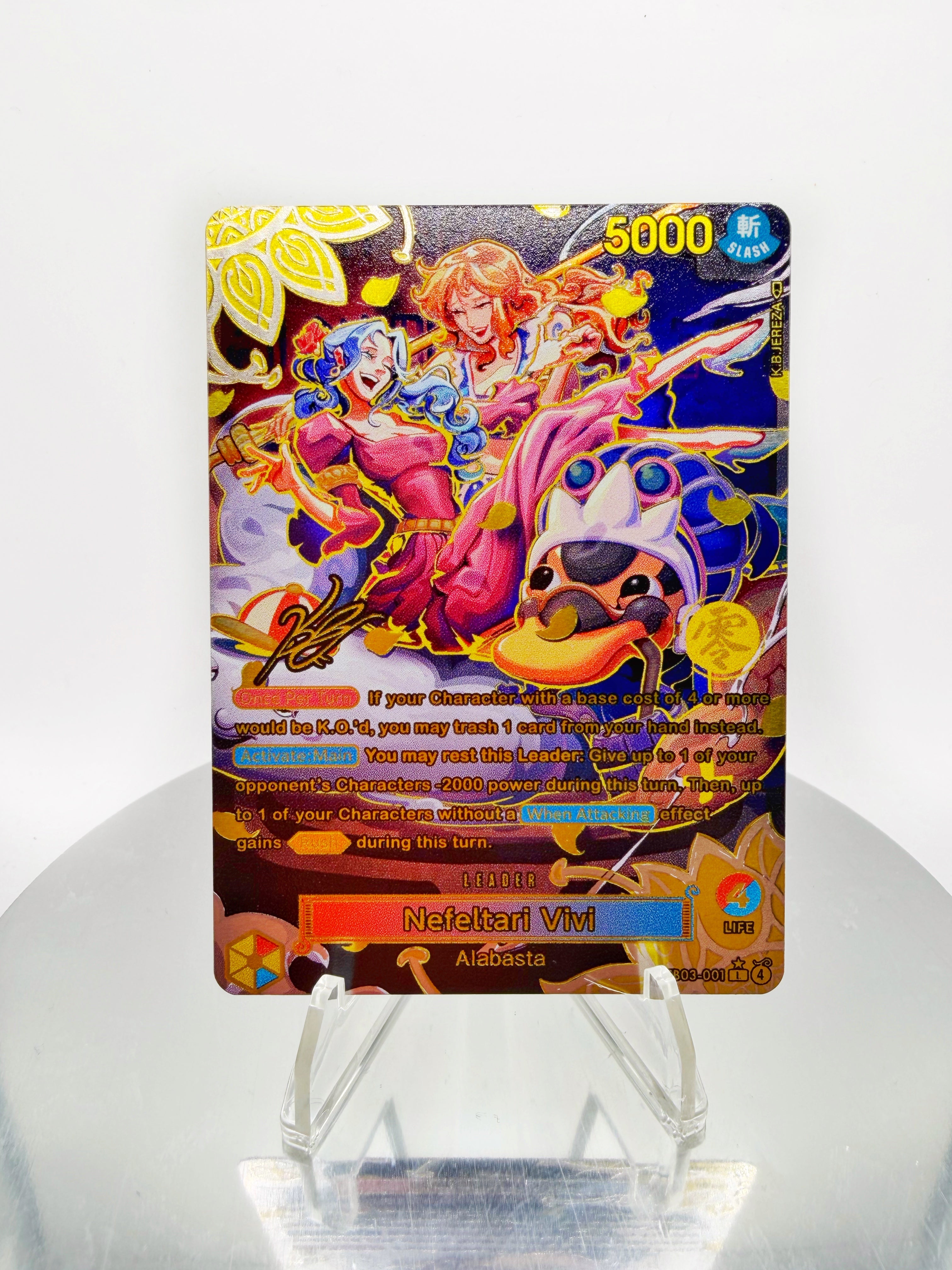 [KANJI GOLD METAL] EB03 Nefeltari Vivi “Goddess Throne” SIGNATURE (Artist: KB Jereza) One Piece Card Game