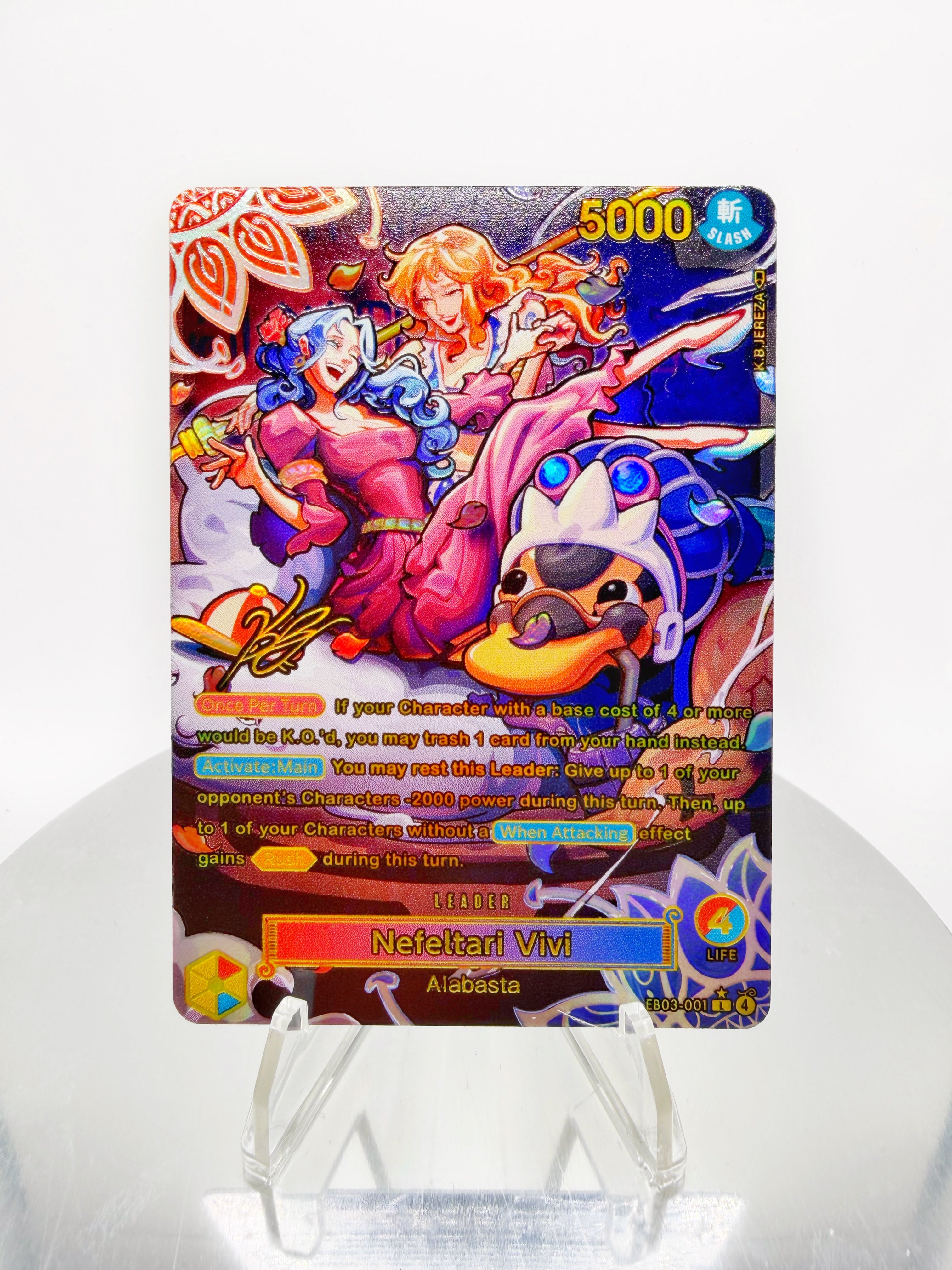 EB03 Nefeltari Vivi “Goddess Throne” SIGNATURE (Artist: KB Jereza) One Piece Card Game