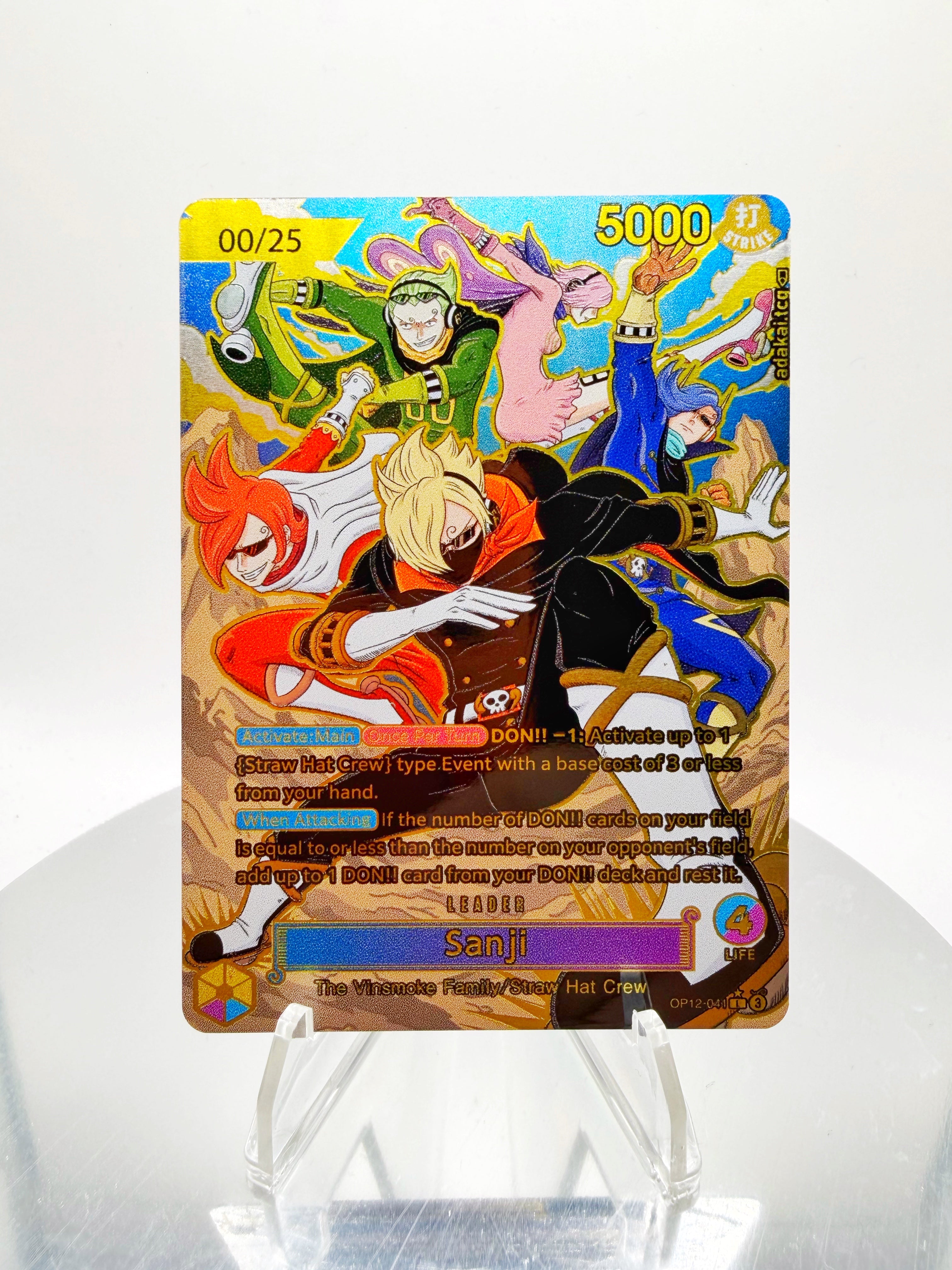 [SERIAL GOLD METAL] OP12 Sanji "Germa Rangers" (Serialized) Custom Art