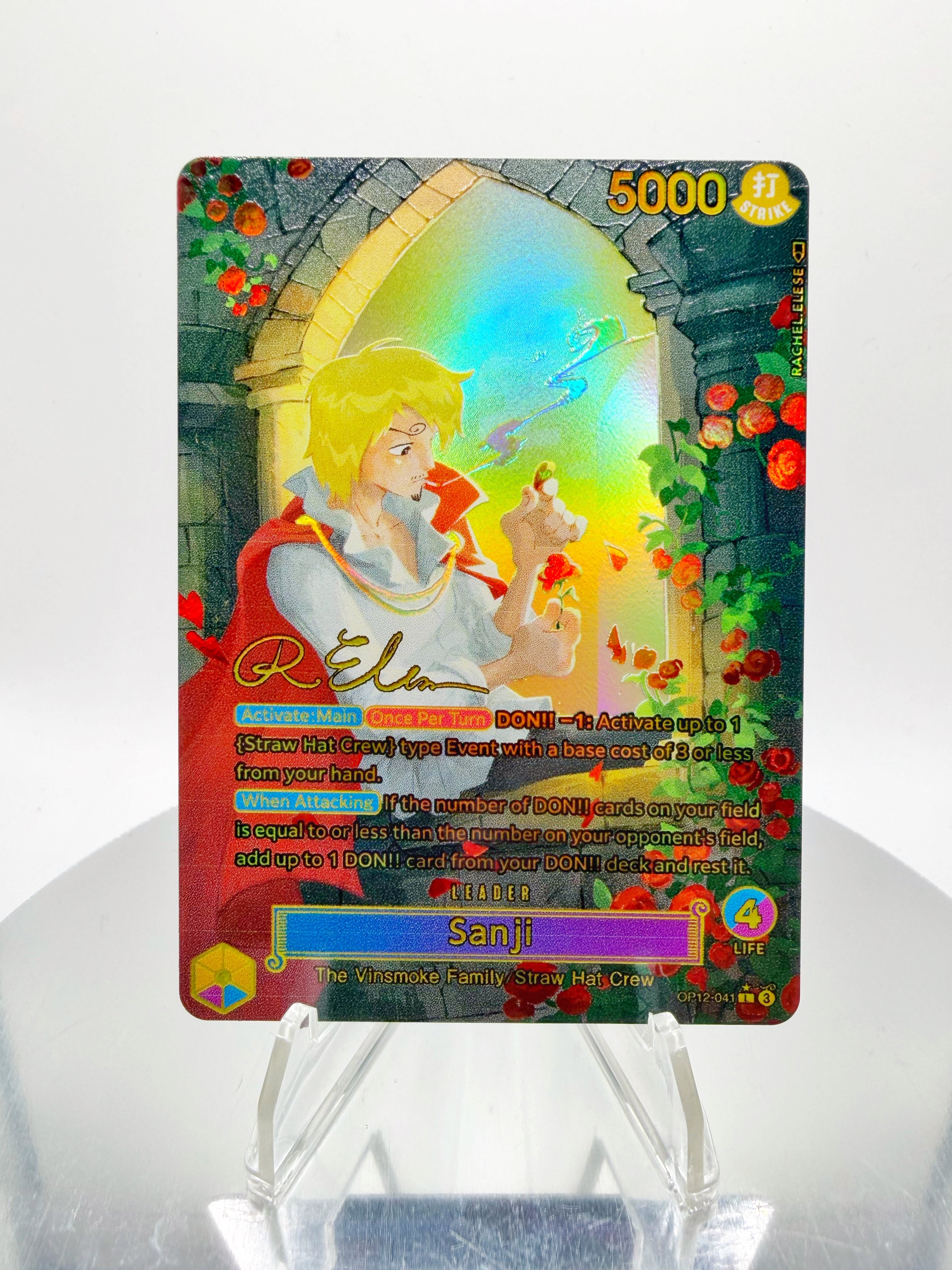 OP12 Sanji “Romeo” SIGNATURE (Artist: Rachel Elese) Custom Art