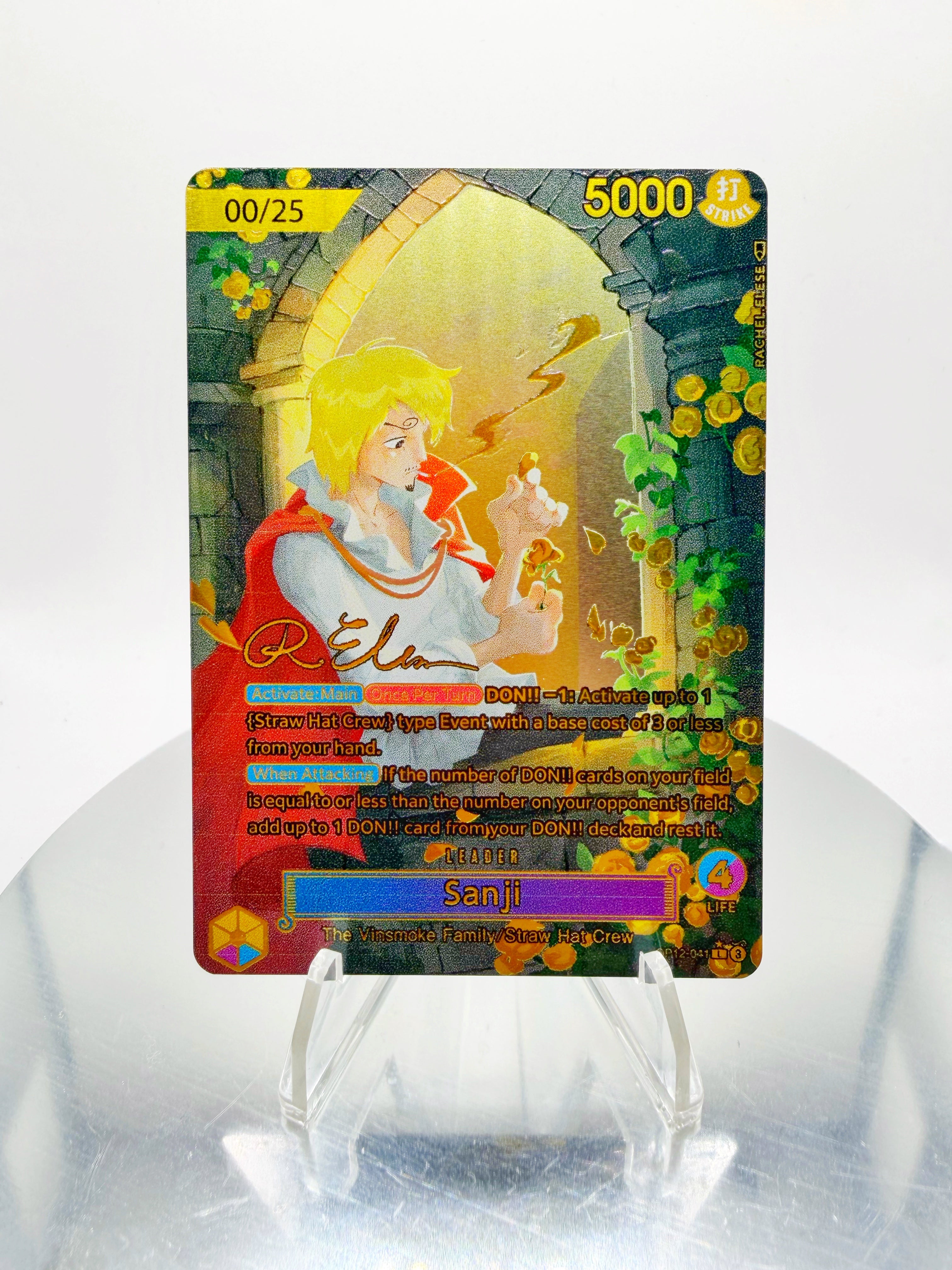 [SERIAL GOLD METAL] OP12 Sanji “Romeo” SIGNATURE (Artist: Rachel Elese) Custom Art