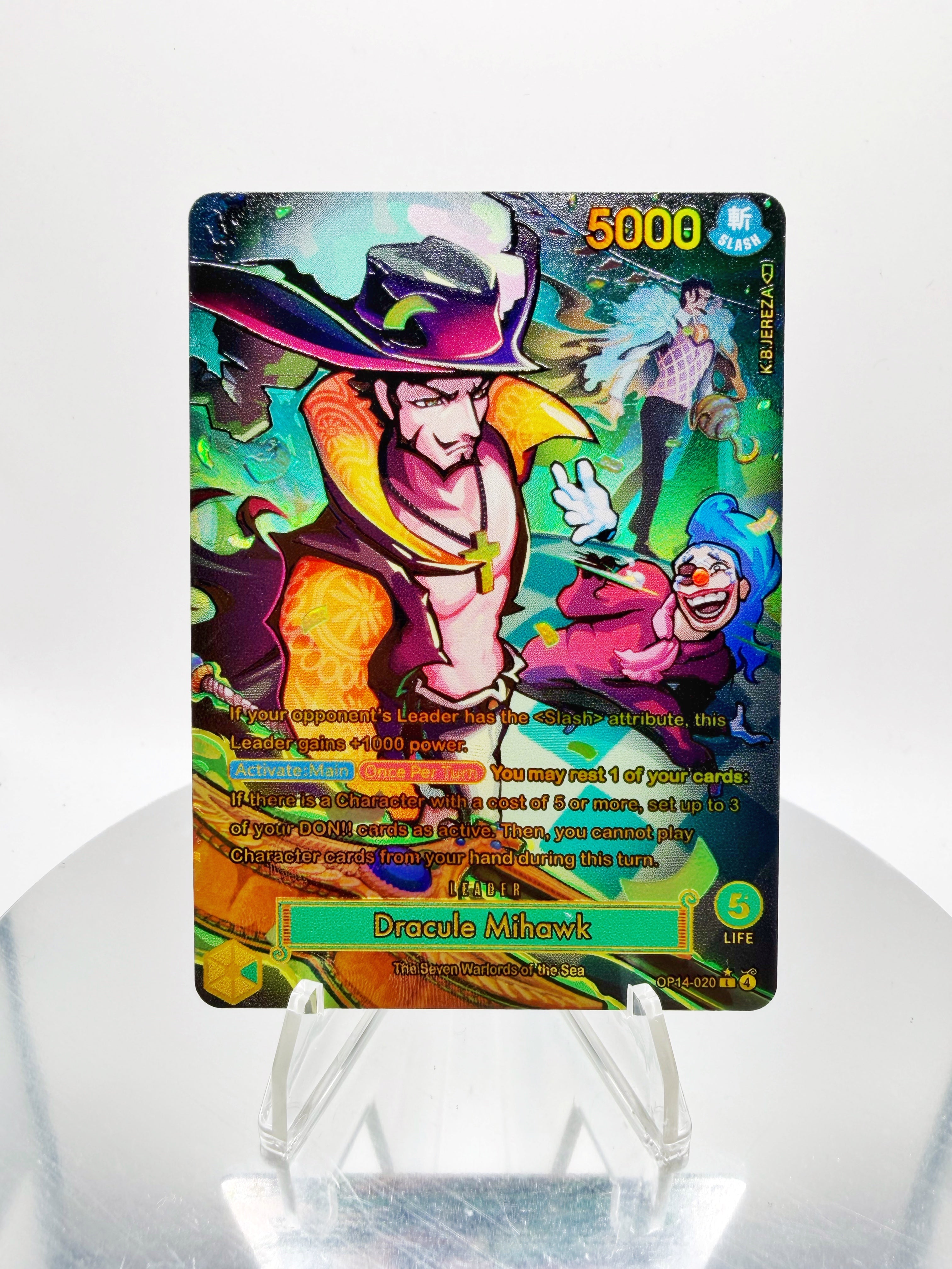 OP14 Dracule Mihawk “Cross Guild” (Artist: KB Jereza)  Custom Art