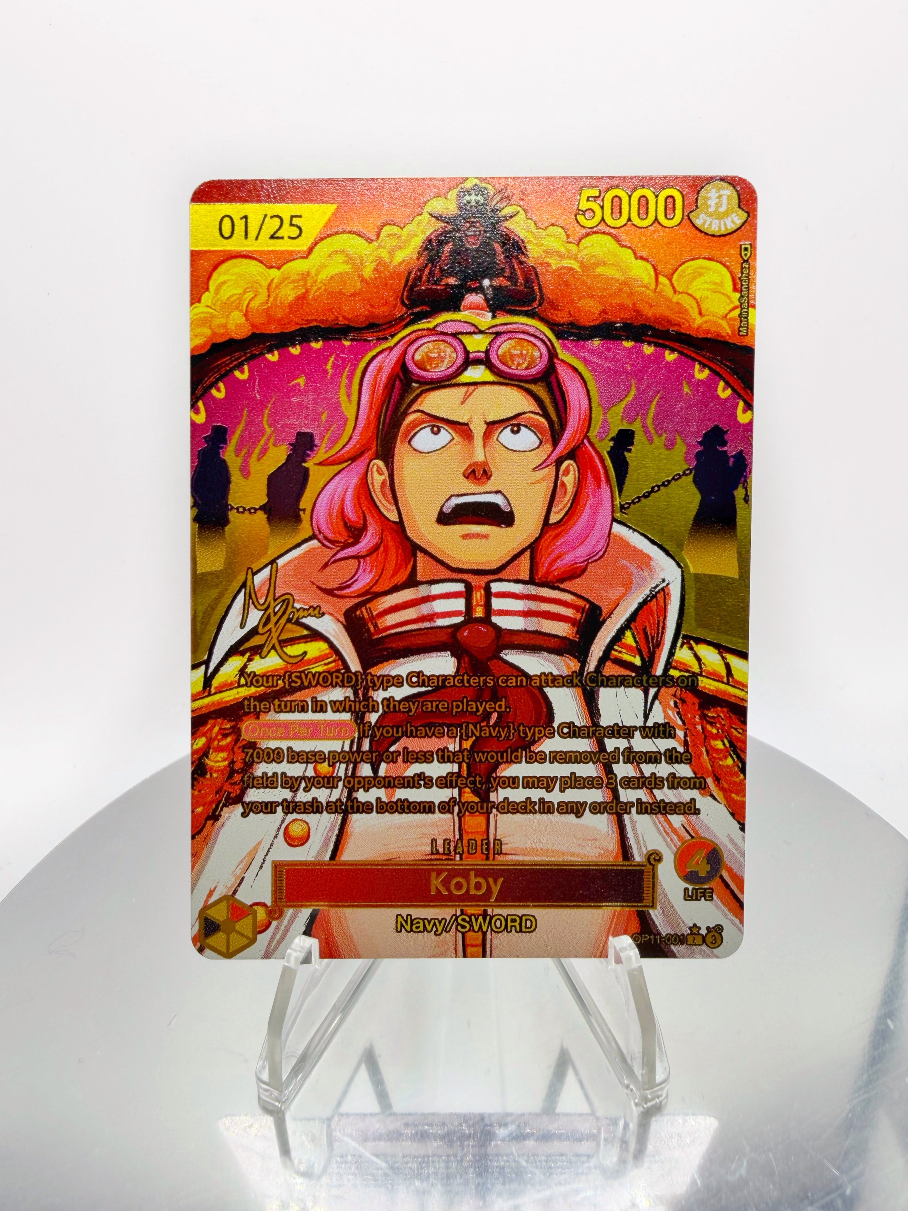 [SERIAL GOLD METAL] OP11 Koby “The Liberator” SIGNATURE (Artist: Marina Sanchez)  Custom Art