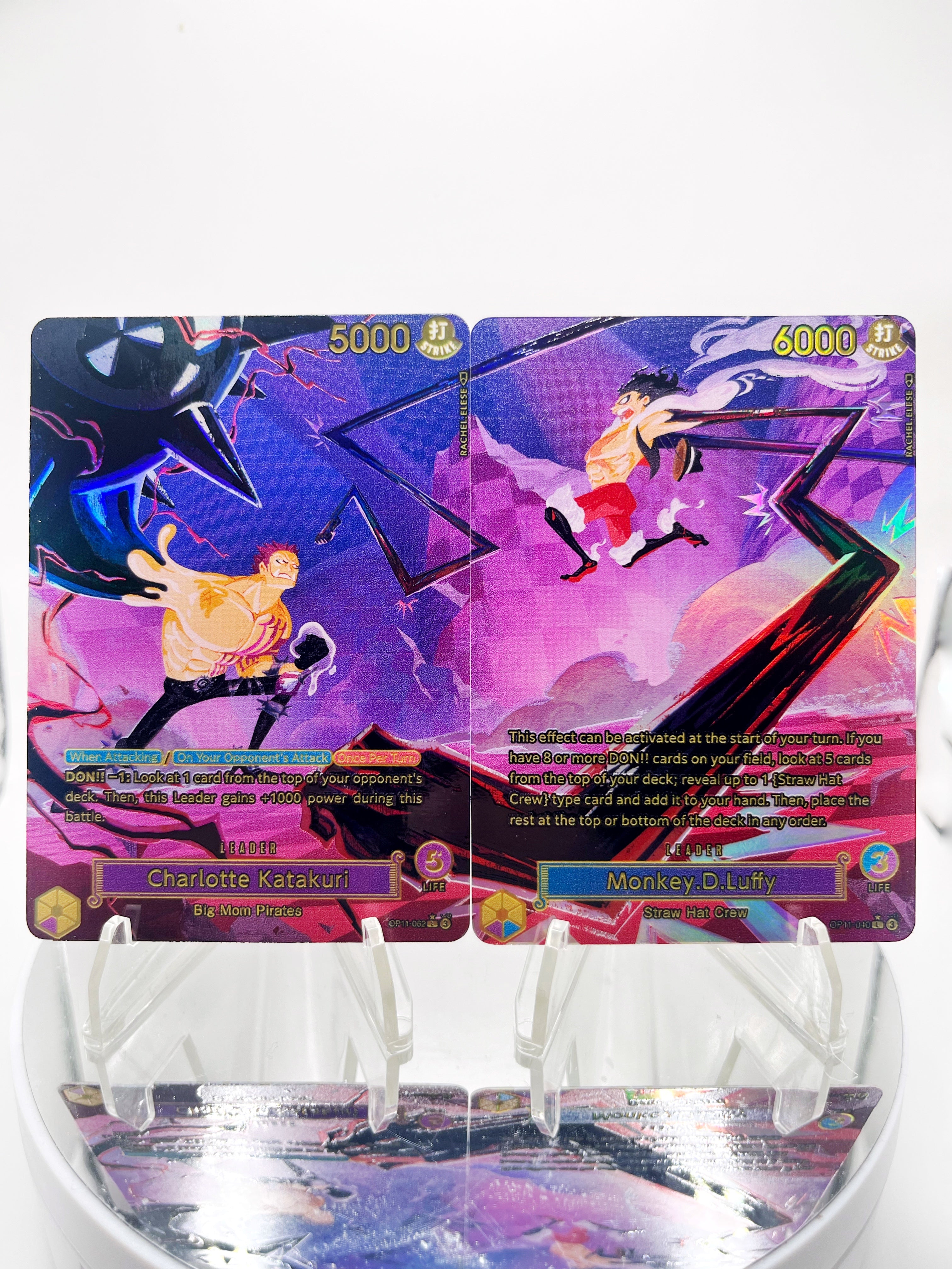 OP11 Luffy & Katakuri “Mirro-World” BUNDLE Full Art (Artist: Rachel Elese)