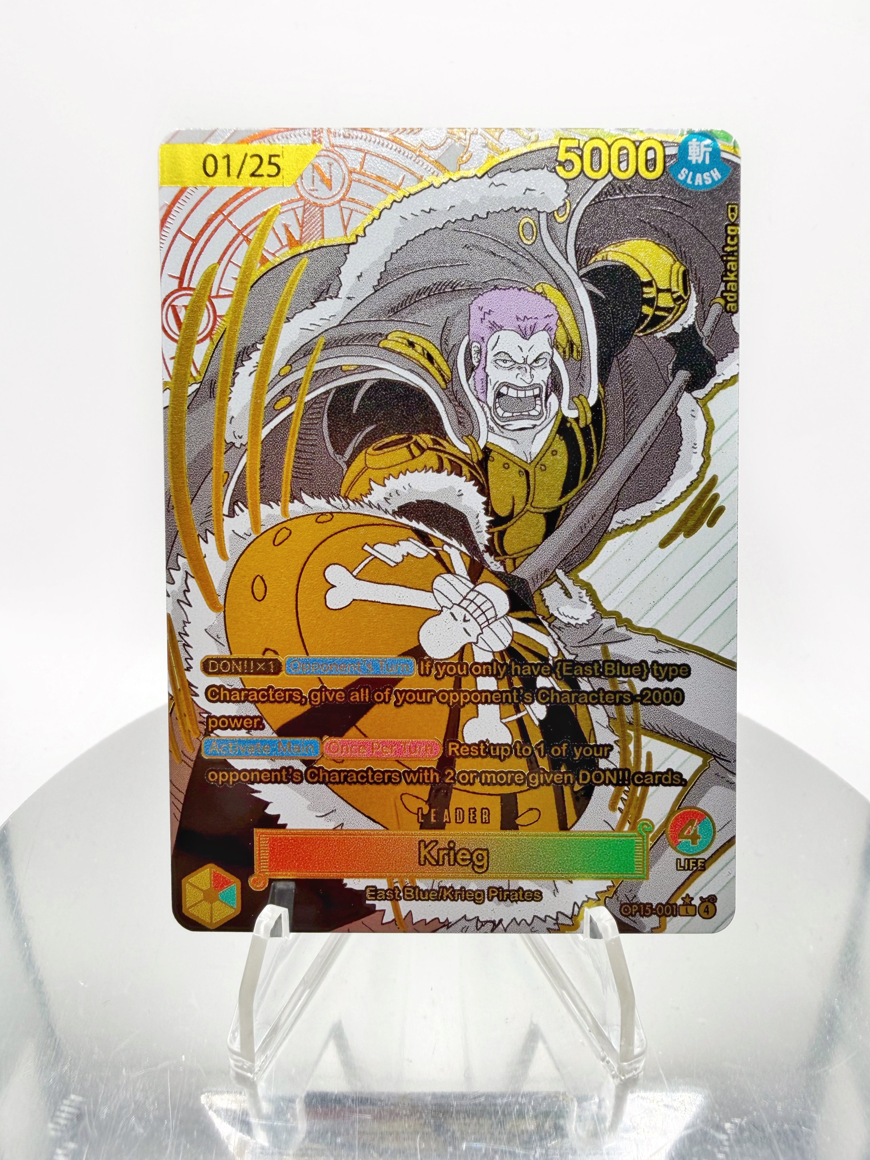 [SERIAL GOLD METAL CARD] OP15 Krieg (Serialized SpiritFoil)