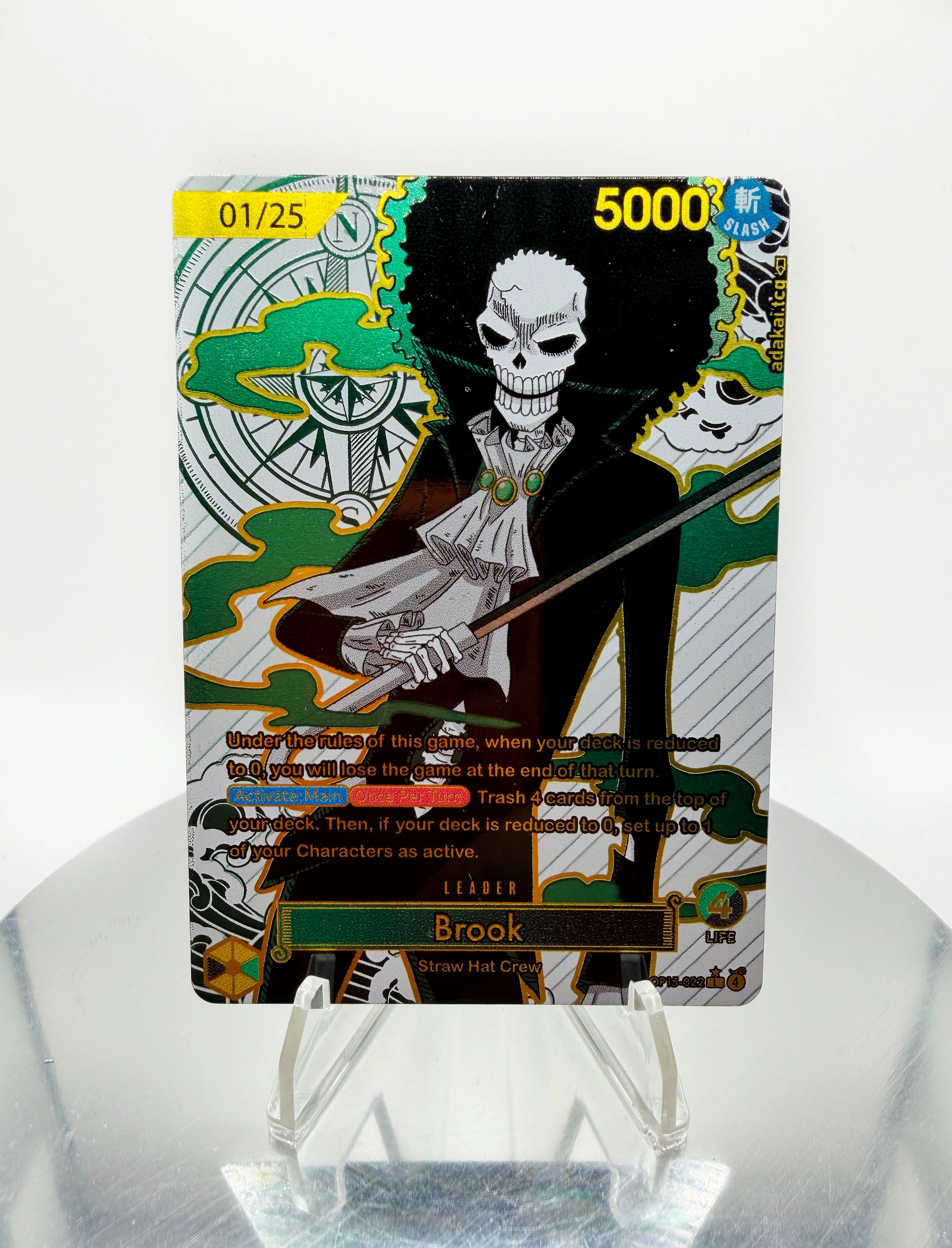 [SERIAL GOLD METAL CARD] OP15 Brook (Serialized SpiritFoil)