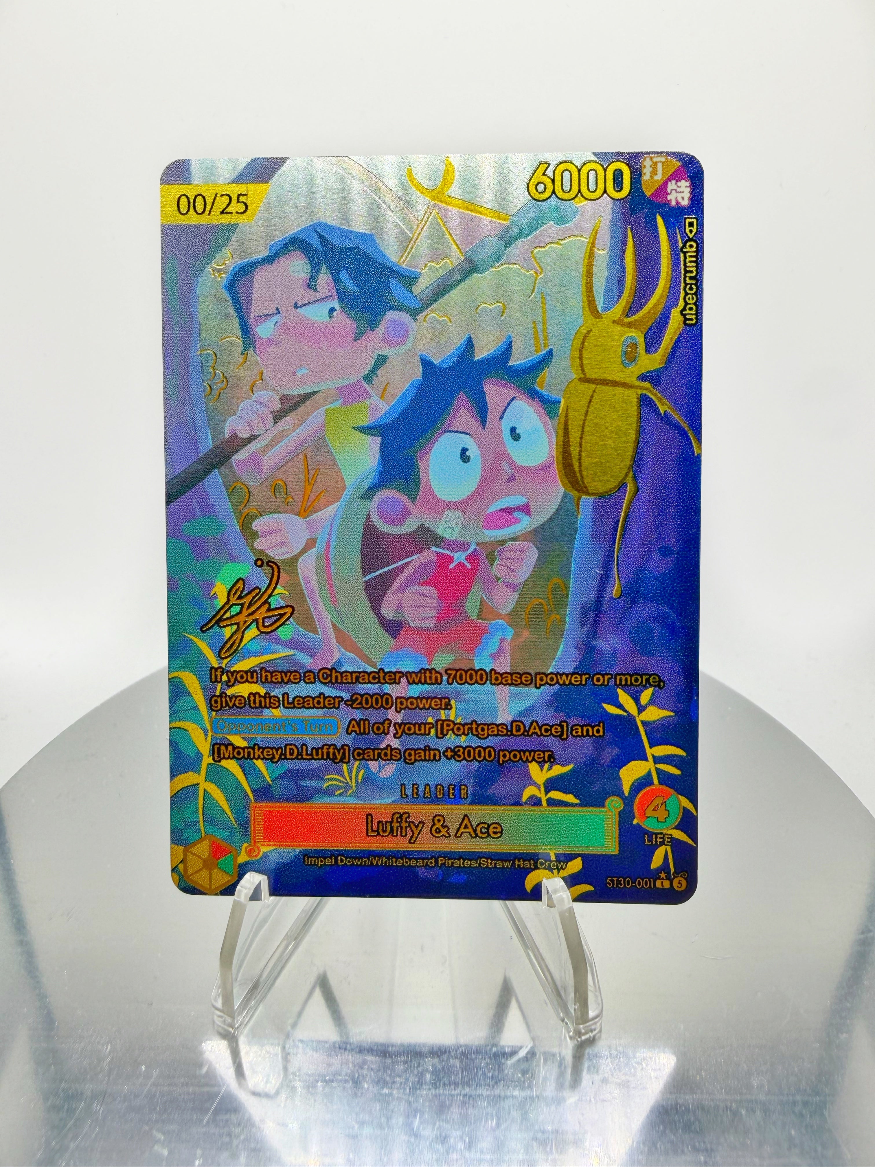[SERIAL GOLD METAL] ST30 Ace & Luffy “Memories” SIGNATURE (Artist: Gia Adaya)