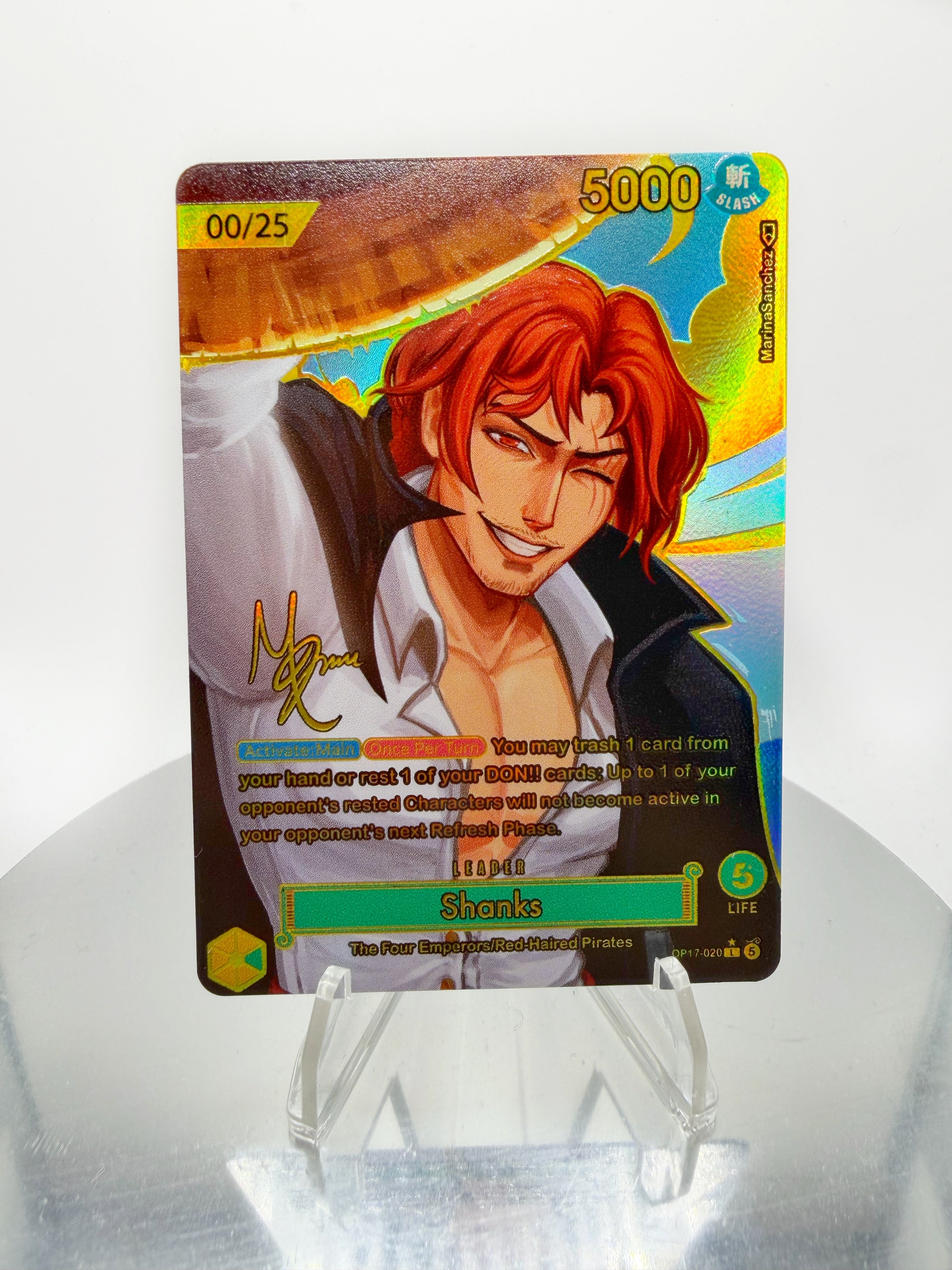 [SERIAL GOLD] OP17 Shanks “Legacy” SIGNATURE (Artist: Marina Sanchez)  Custom Art