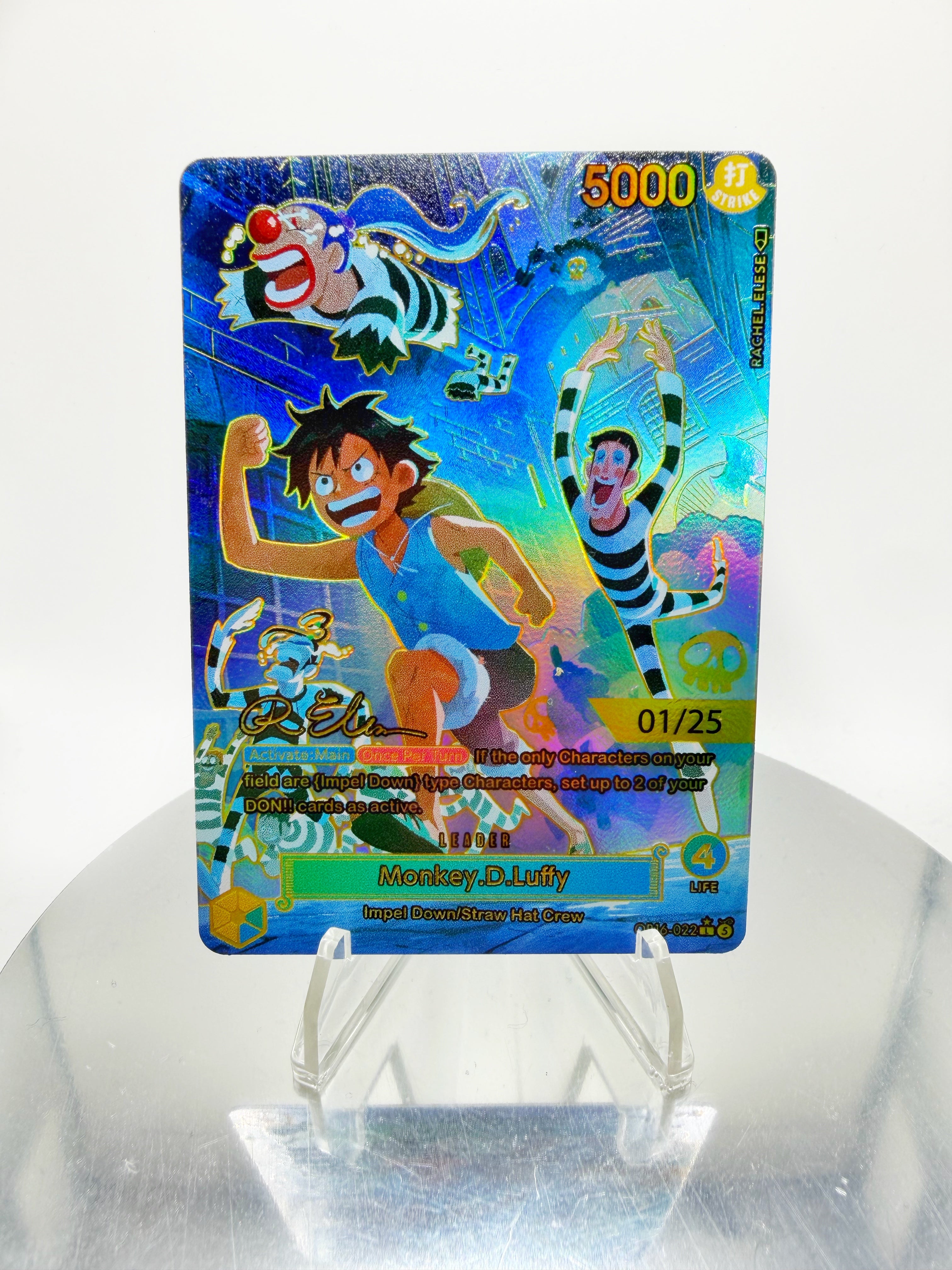 [SERIAL GOLD] OP16 Luffy "Prison Break" SIGNATURE (Artist: Rachel Elese) Custom Art