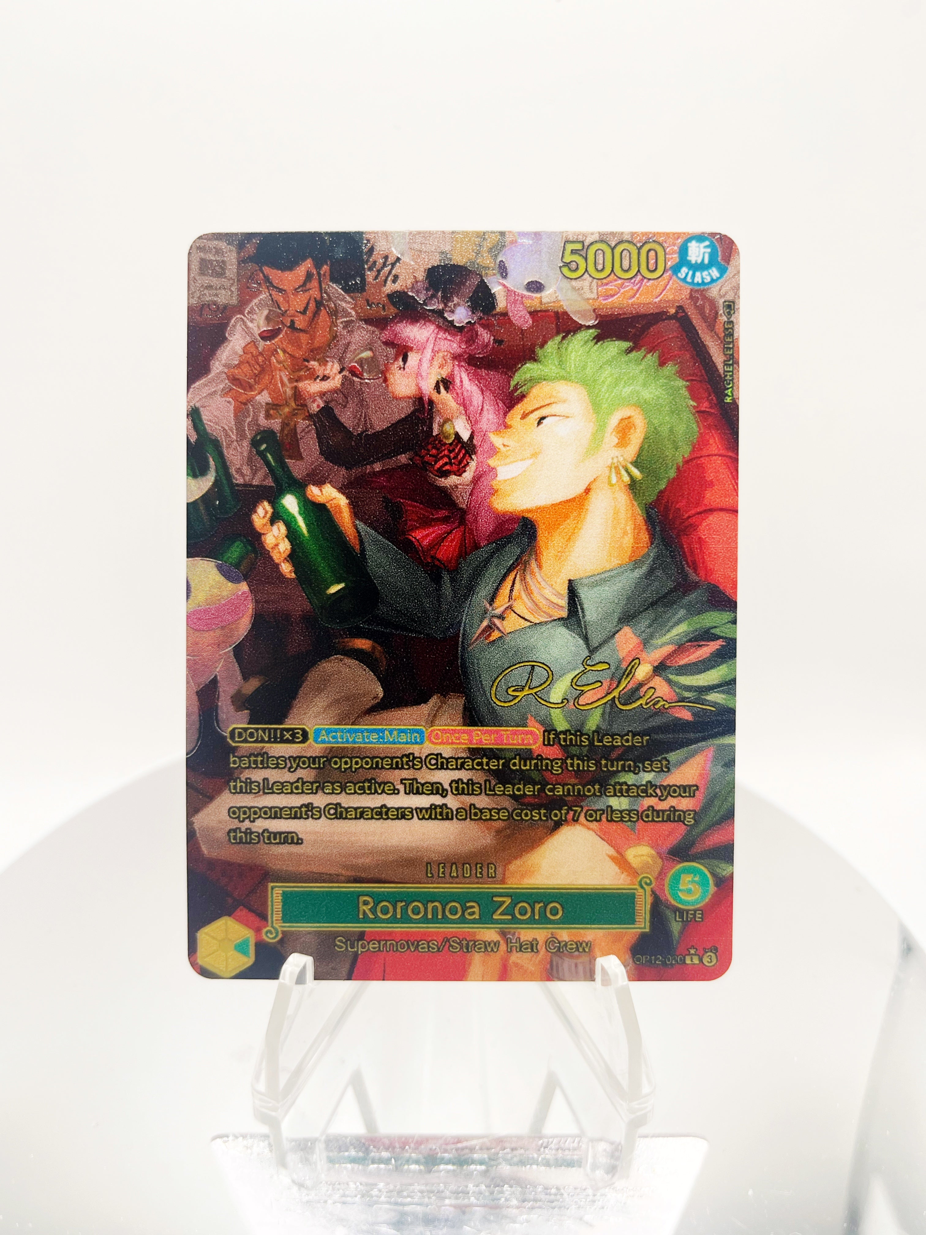 OP12 Zoro “Night Out” SIGNATURE Full Art (Artist: Rachel Elese)