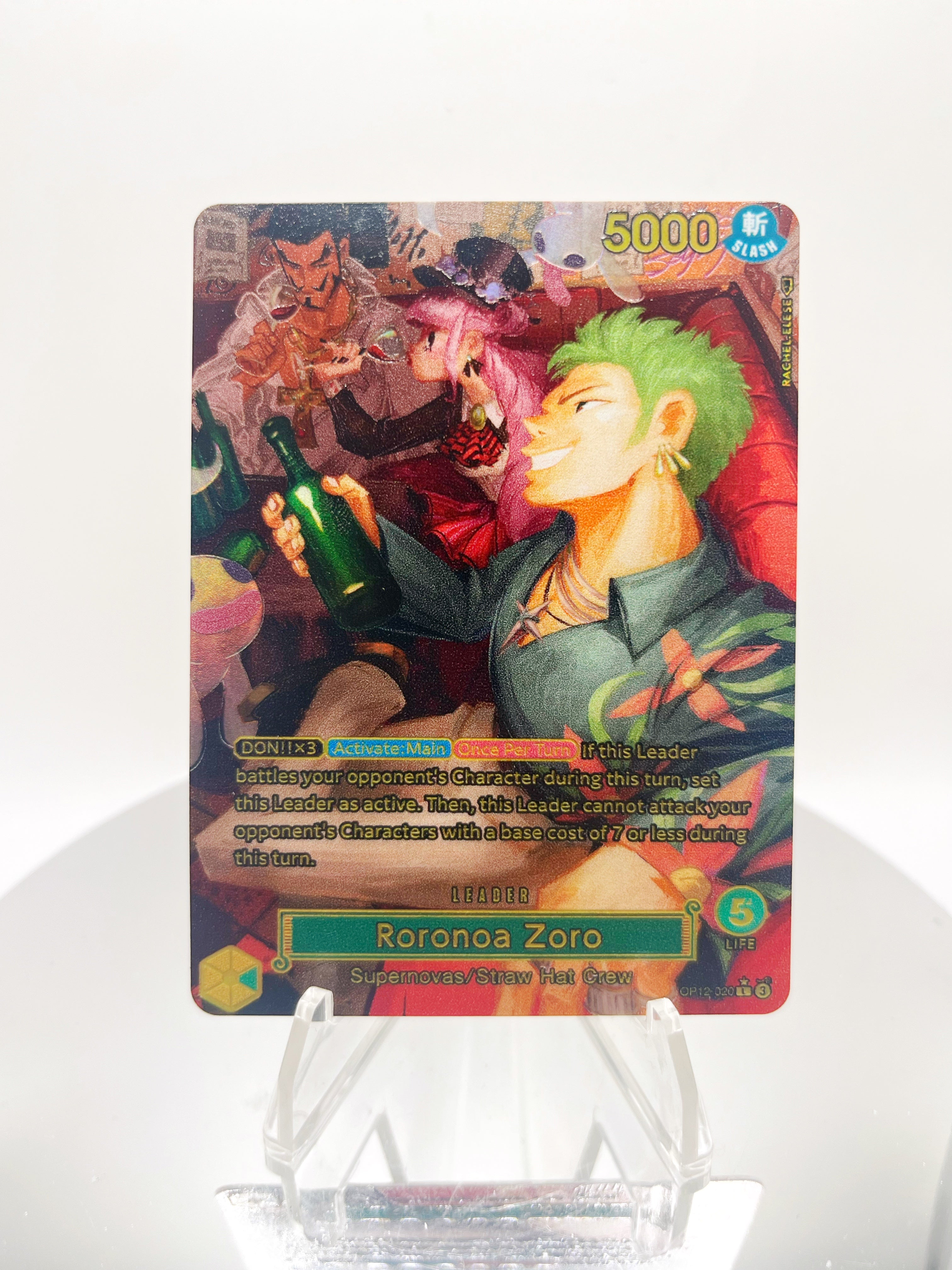 OP12 Zoro “Night Out” Full Art (Artist: Rachel Elese)
