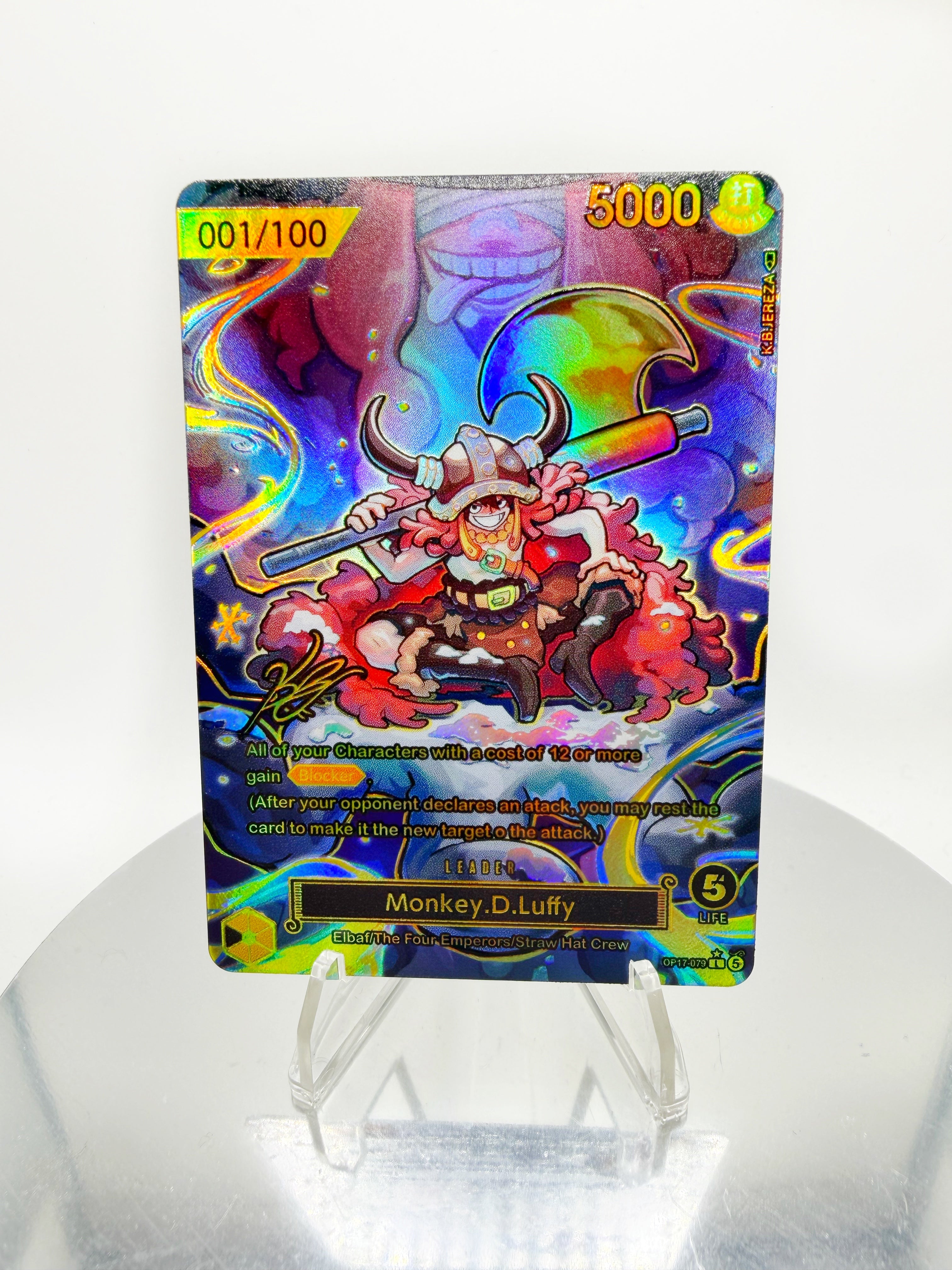 [SERIAL GOLD] OP17 Luffy “Loki” SIGNATURE (Artist: KB Jereza) Custom Art