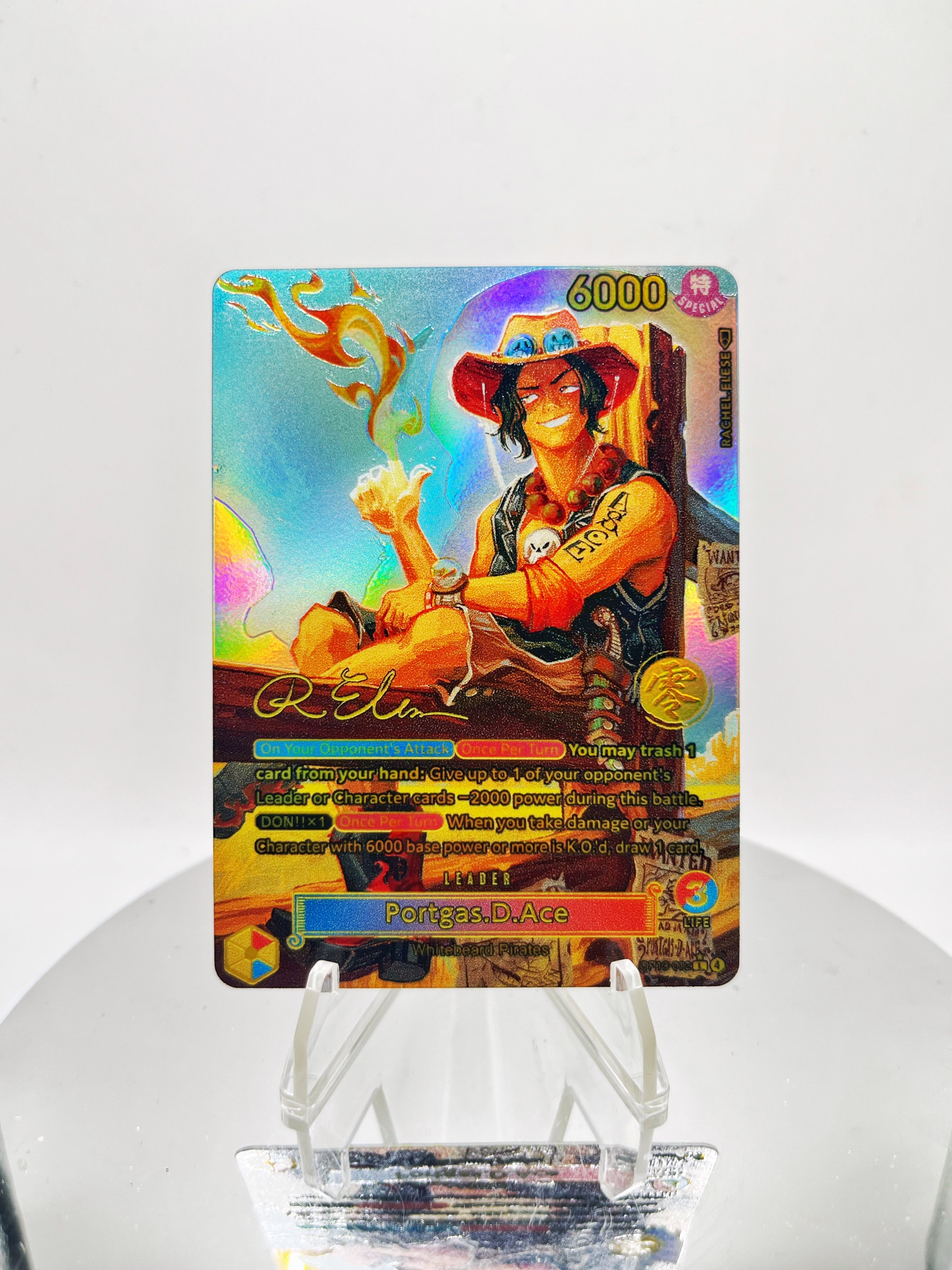 [SERIAL KANJI GOLD STAMP] OP13 Portgas D. Ace “Wild West” SIGNATURE (Artist: Rachel Elese)