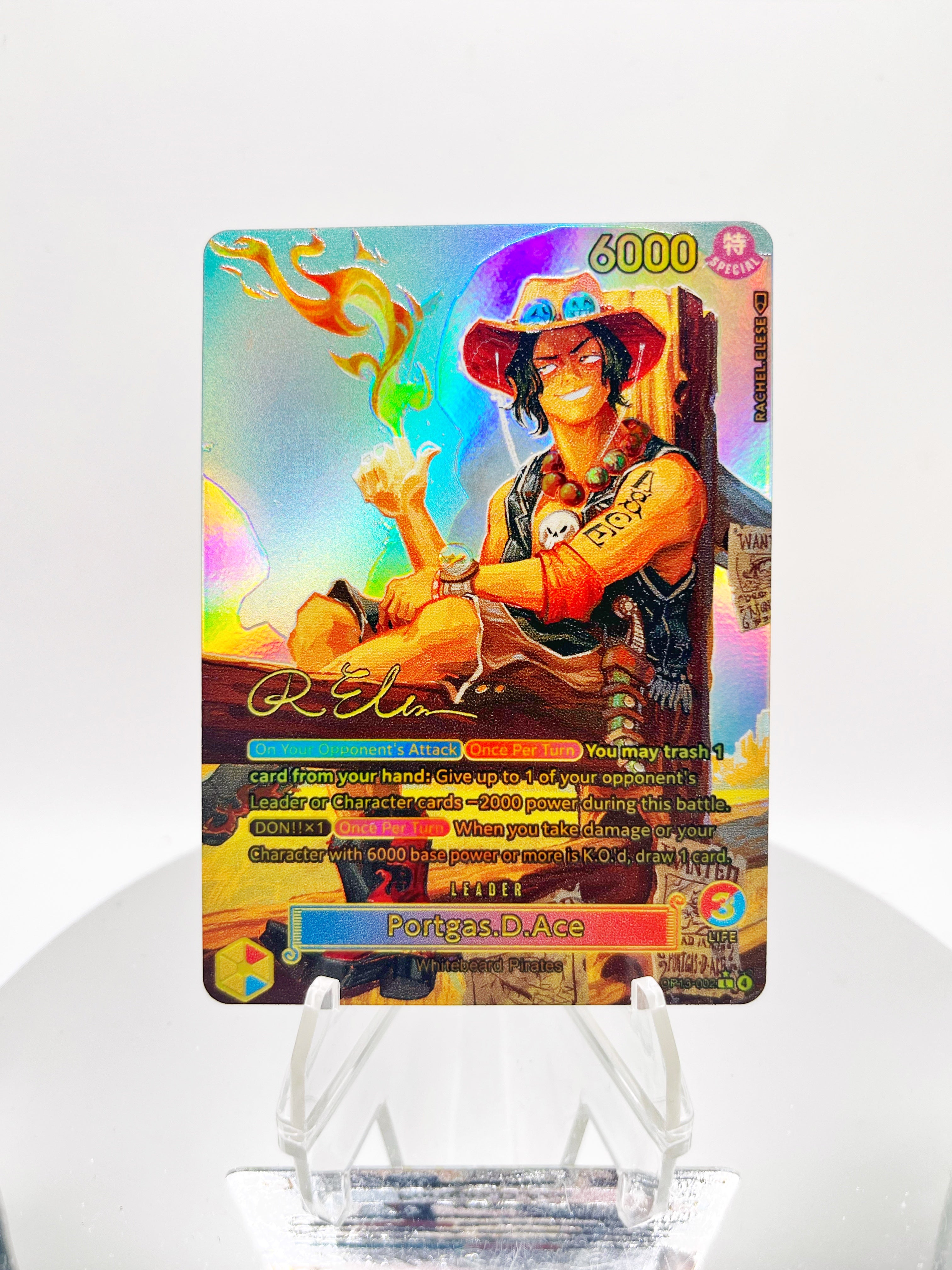 OP13 Portgas D. Ace “Wild West” SIGNATURE (Artist: Rachel Elese)