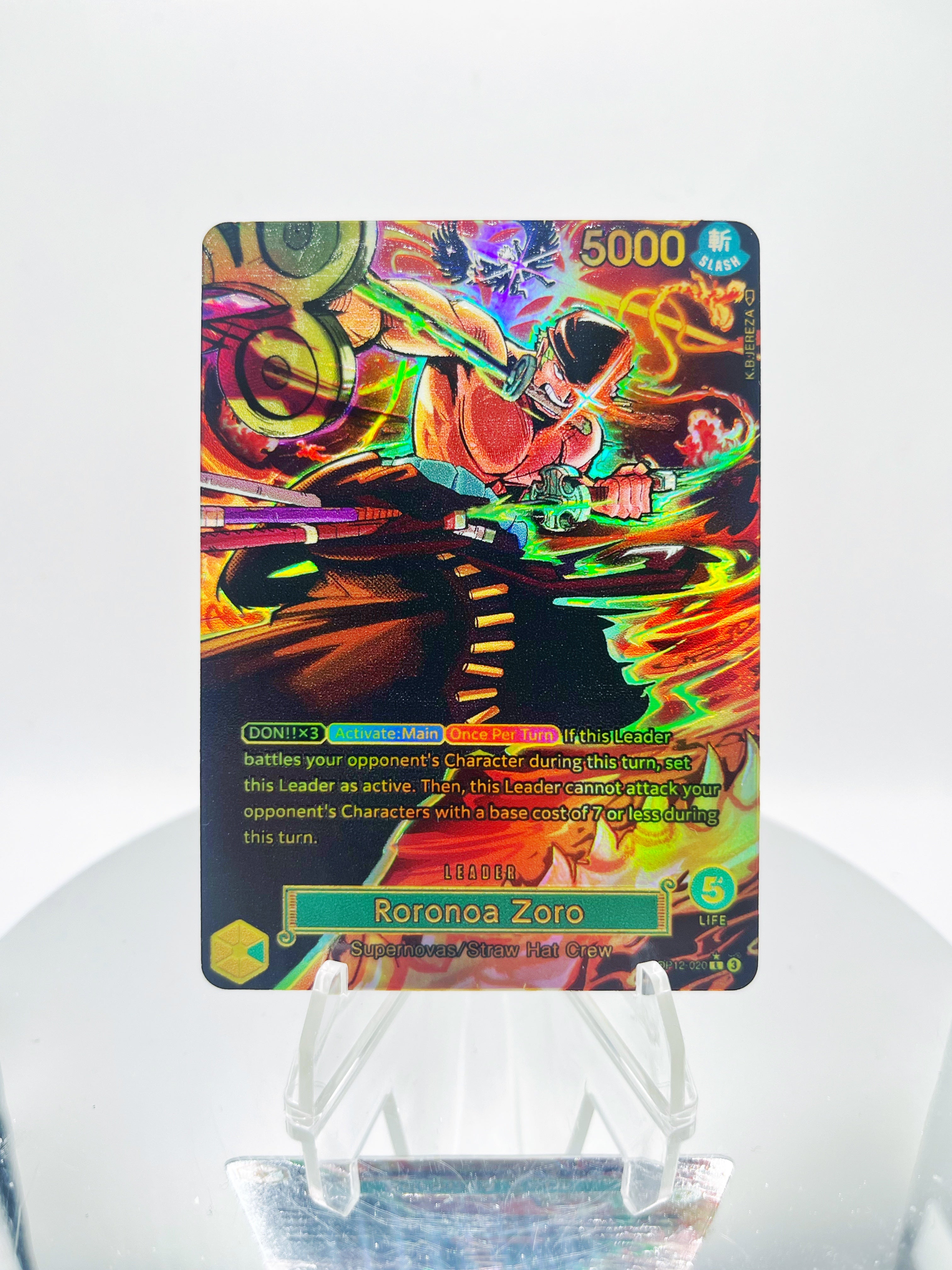 ★カードヒーロー リアルカード 約130枚約70種★ OP12 Roronoa Zoro “King of Hell” (Artist: KB Jereza) One Piece Card Ga