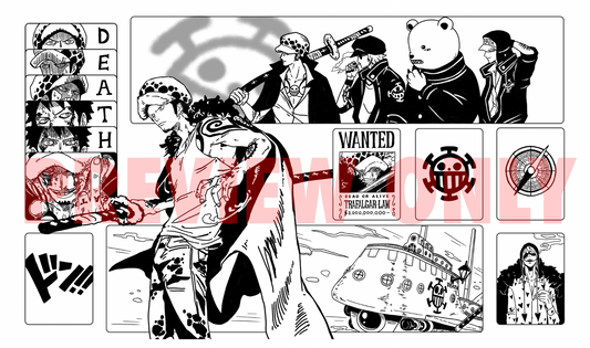 [Digital] Trafalgar D Law Playmat (Manga Style)